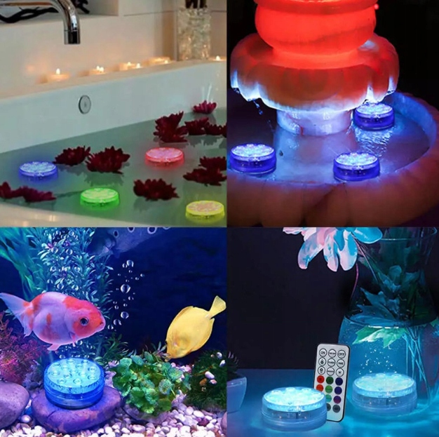 4x OŚWIETLENIE BASENU PODWODNE BASENOWE LAMPKA LED RGB Z PILOT Moc 2 W