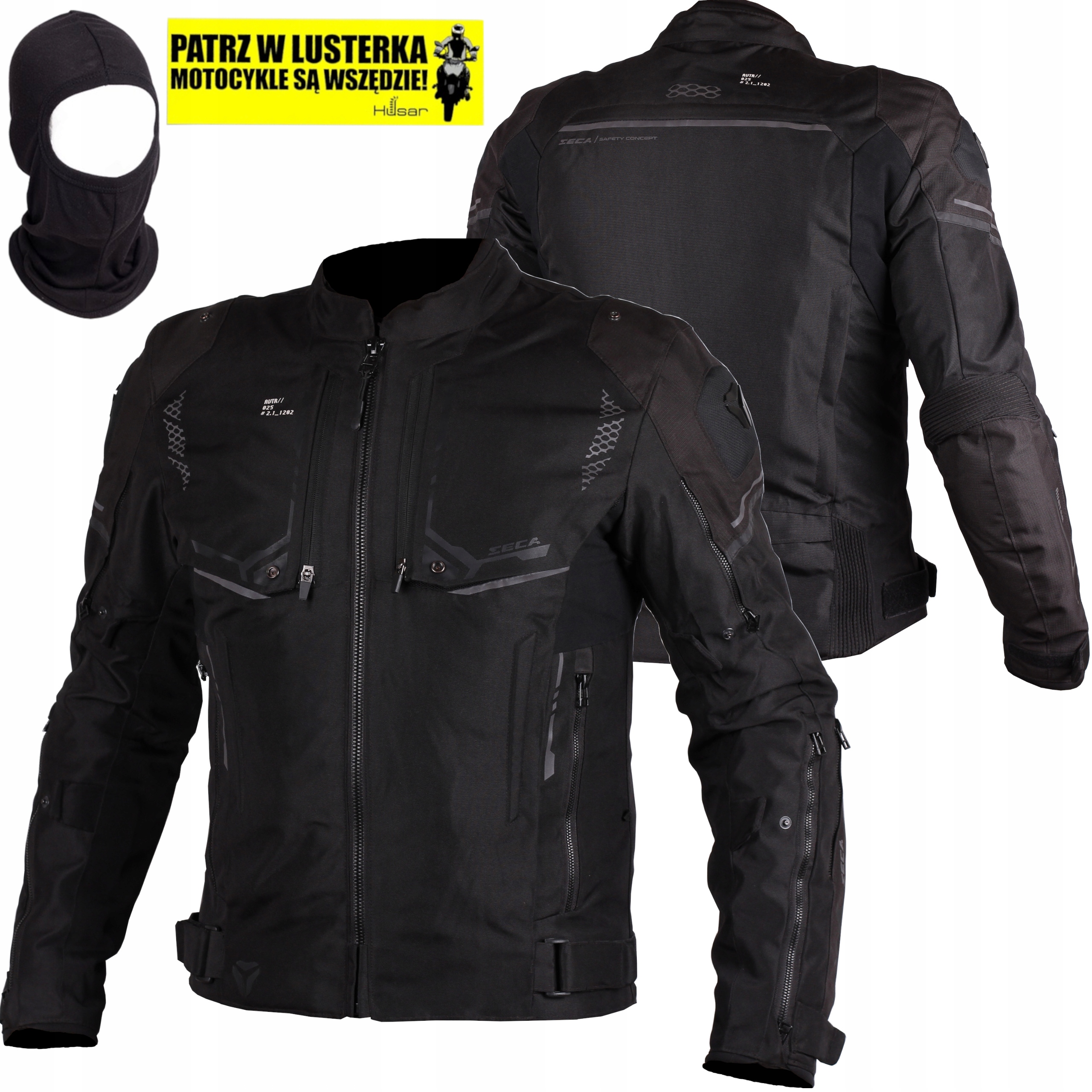Turistická motocyklová bunda Seca Avatar III čierna na motorku Aa