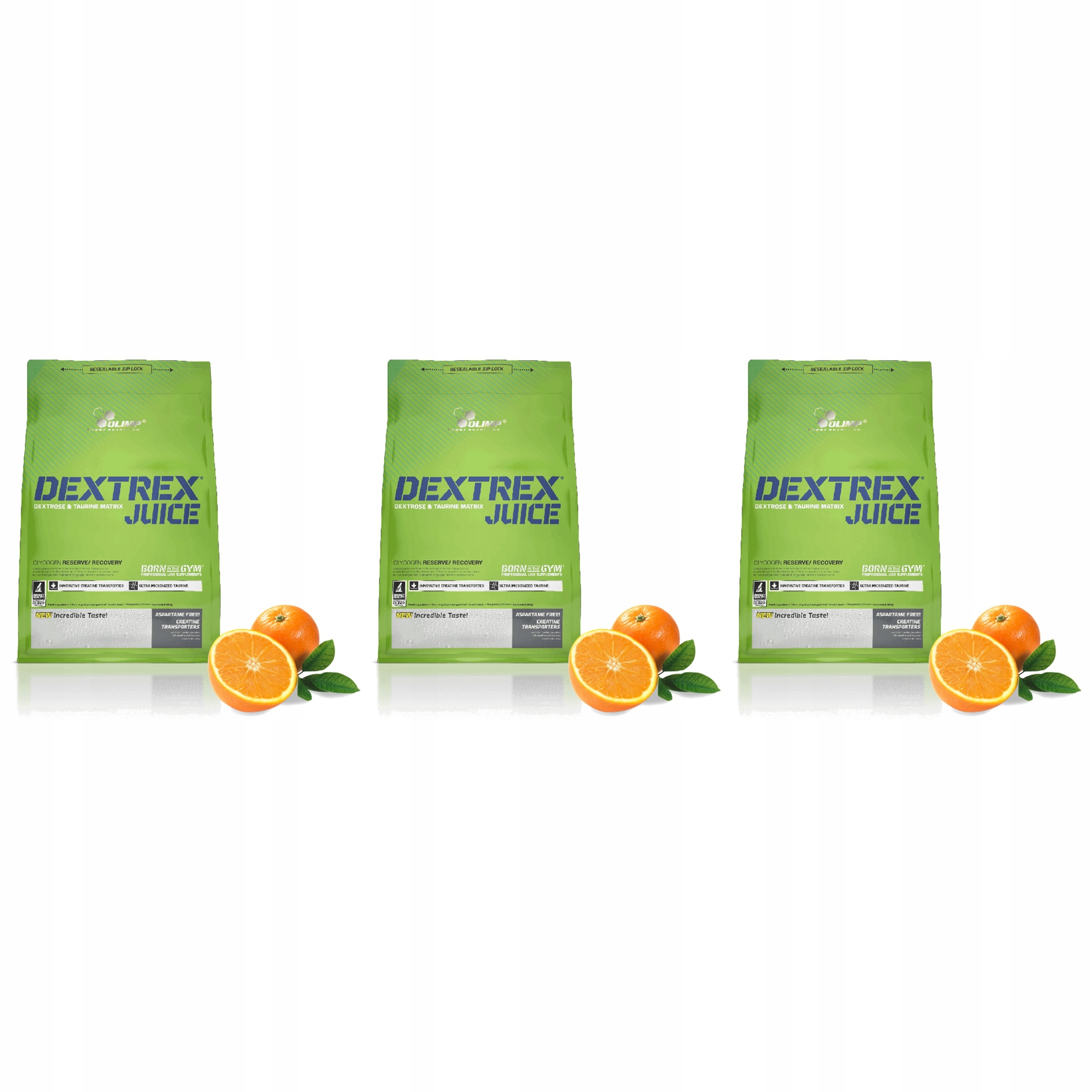 3x Olimp Dextrex Juice 1000g Taurin dextróza Hořčík Glykogen Kreatin