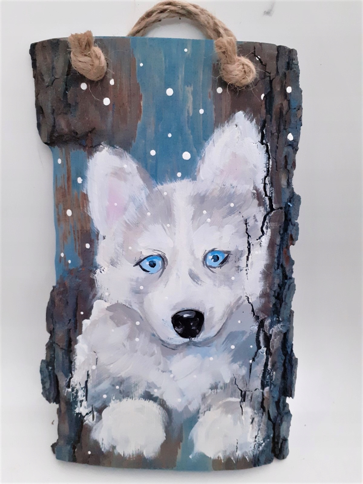 Obraz na pevném dřevě s kůrou pro výzdobu pes