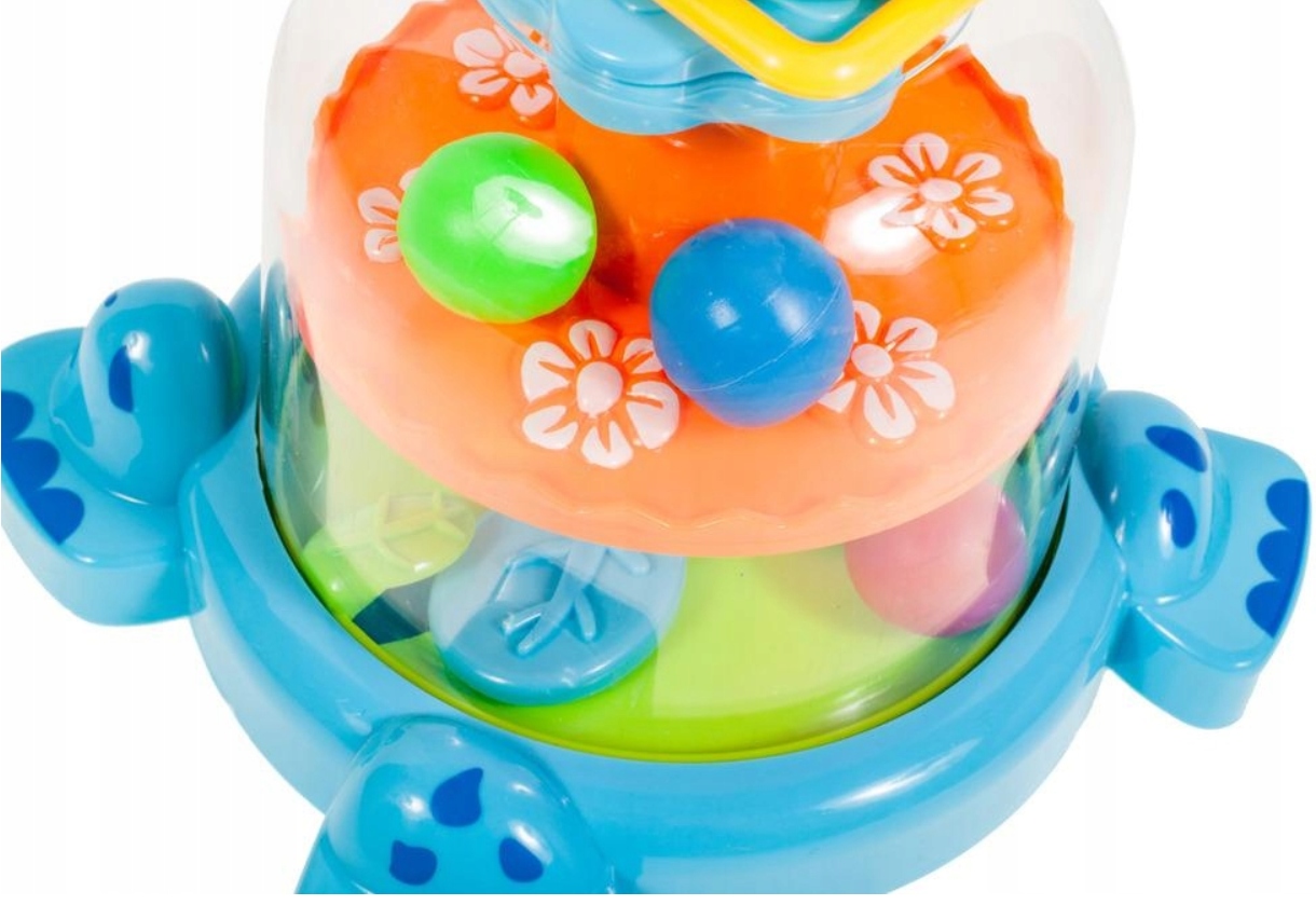 BĄCZEK INTERAKTYWNY HIPCIO KARUZELKA Z PIŁECZKAMI ZABAWKA DLA DZIECI HIPPO Wysokość produktu 26 cm