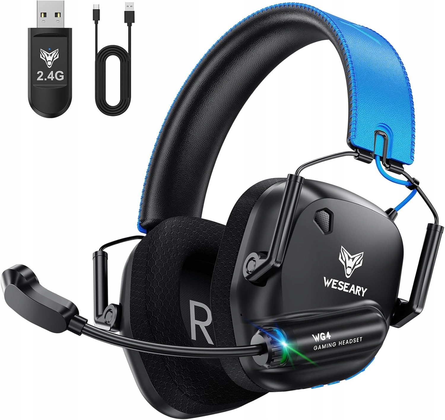 Sluchátka S Mikrofonem Weseary WG4 Přes Uši PS5 PS4 Pc Bluetooth