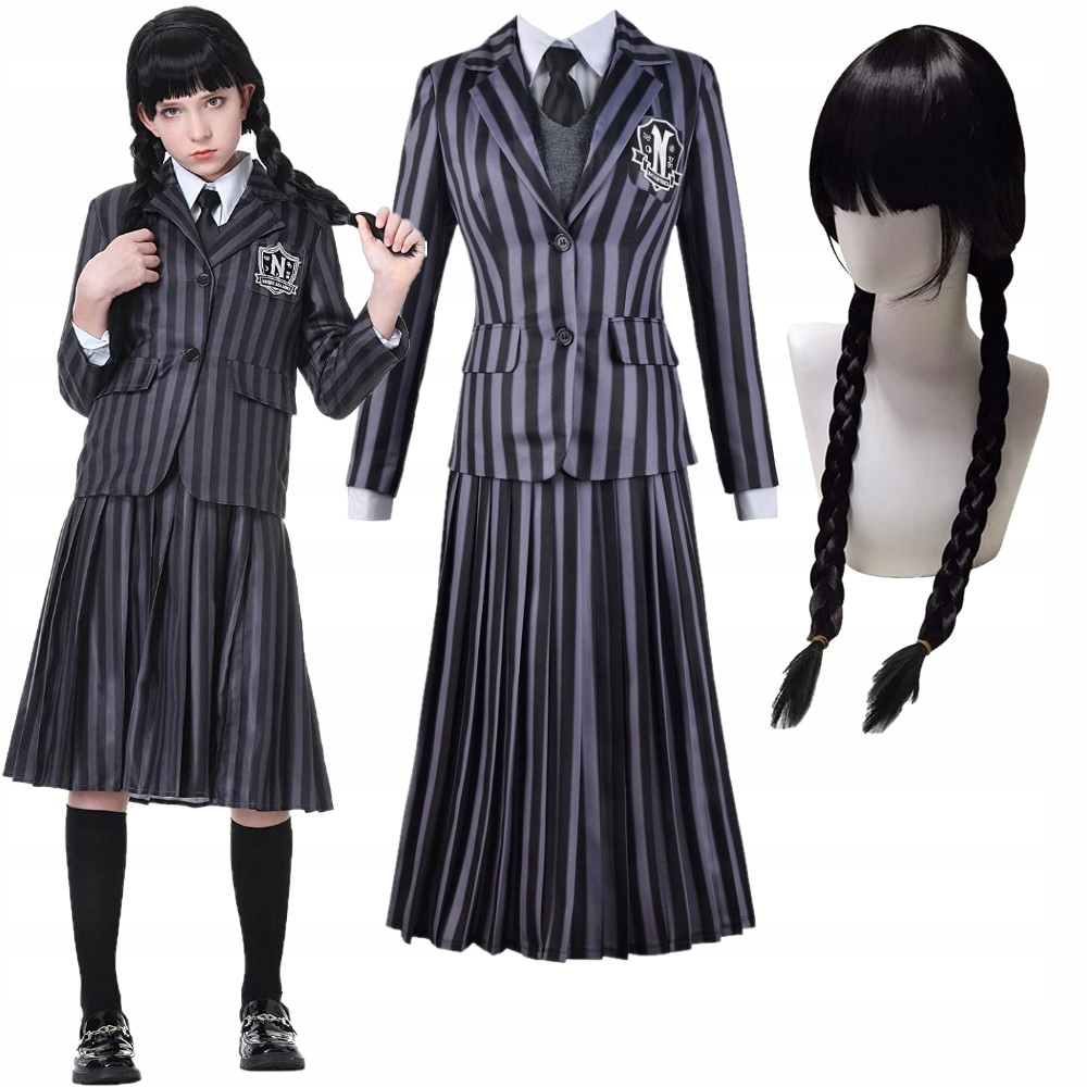 

Strój Kostium Mundurek Wednesday Addams 152/158