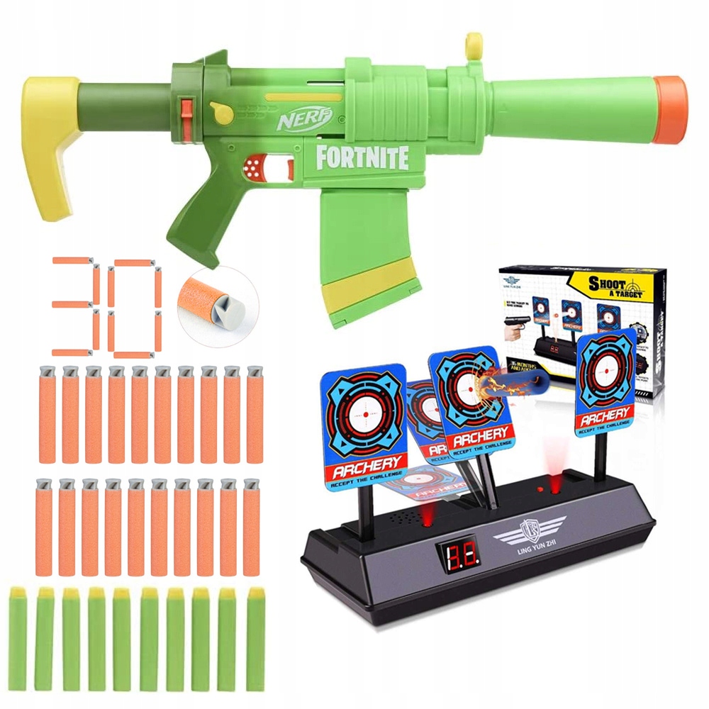 

Nerf Fortnite Smg Zesty +elektroniczna Tarcza