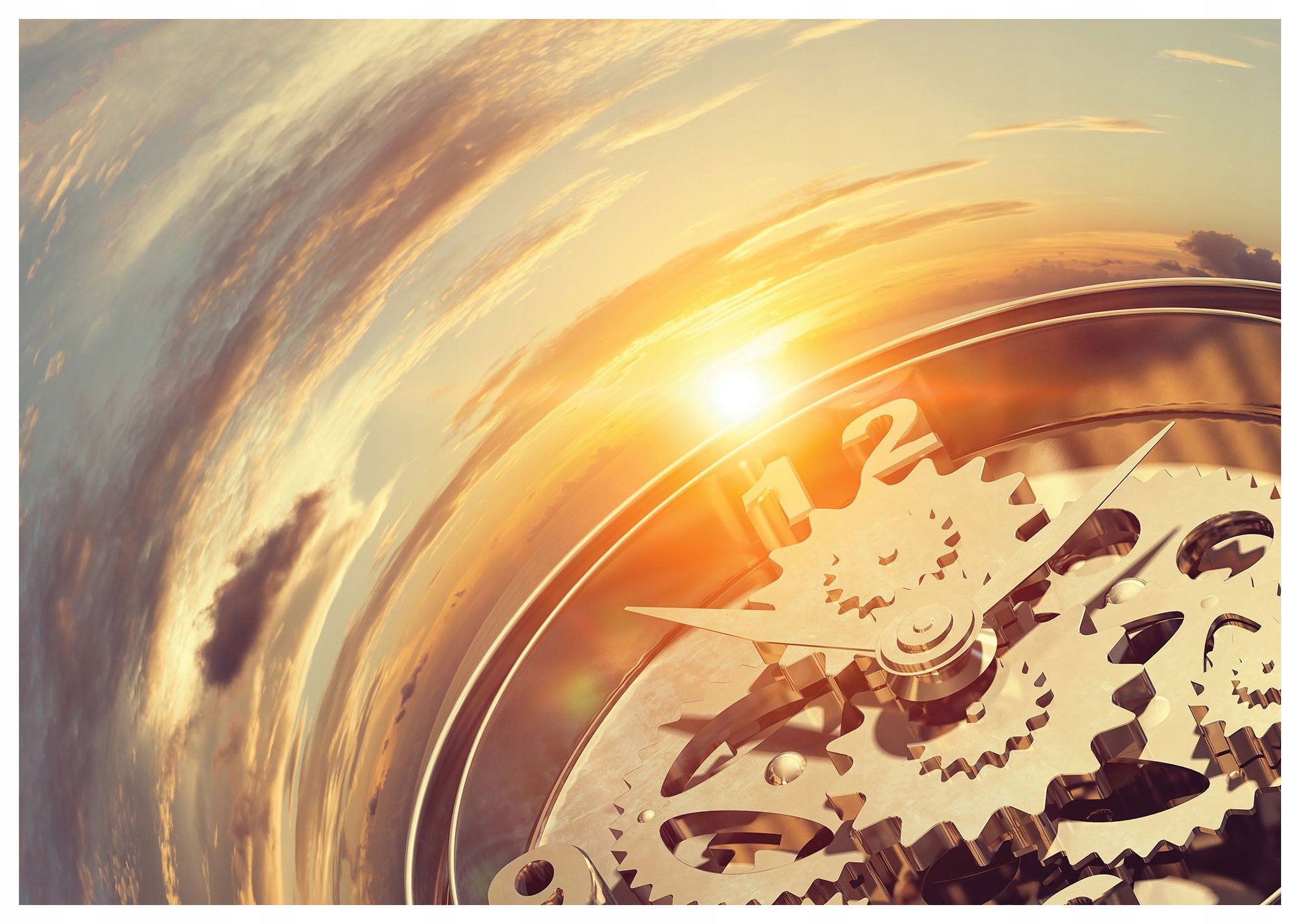 Fototapeta Nebe Západ Slunce Hodiny Perspektiva Čas 368x254 lepidlo