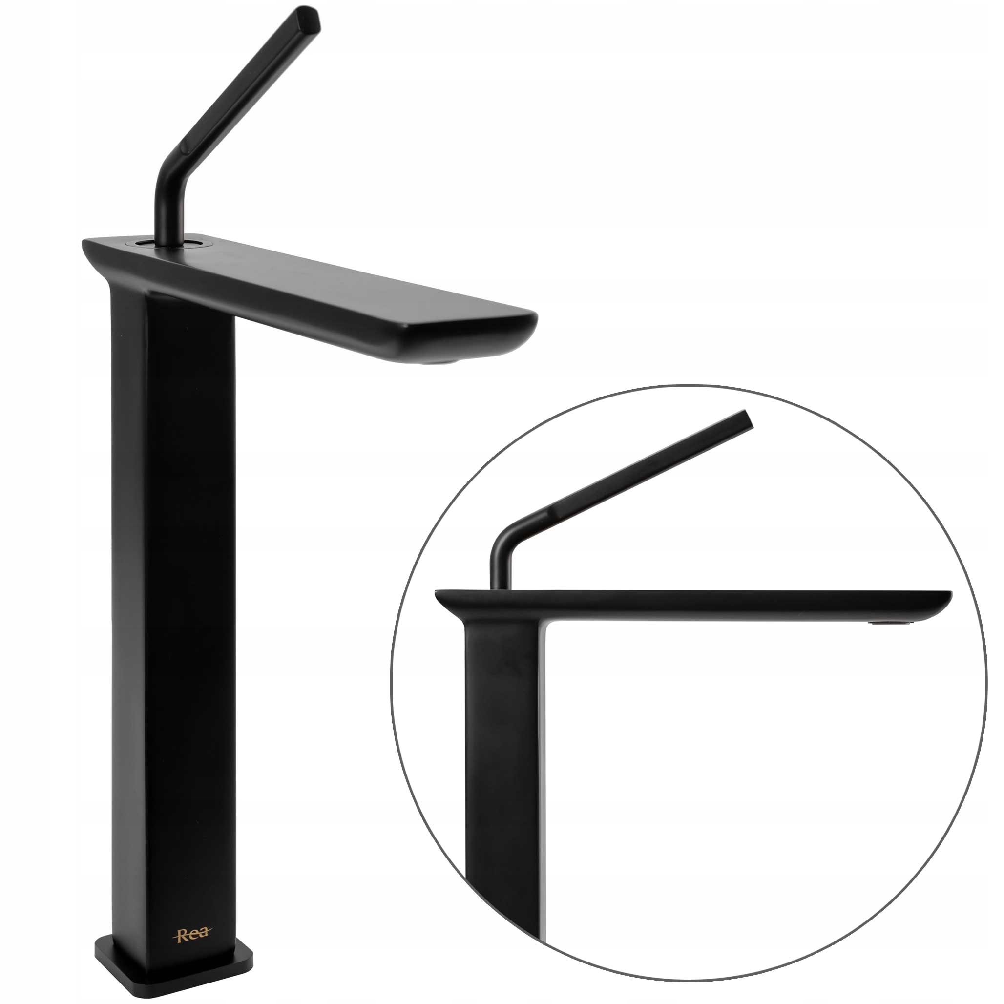 Čierna vysoká stojanková umývadlová batéria pre umývadlo Rea Modo Moderná