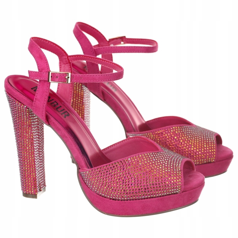 Dámské vysoké zirkony sandály Menbur 24791 0033 Fucsia VEL.40