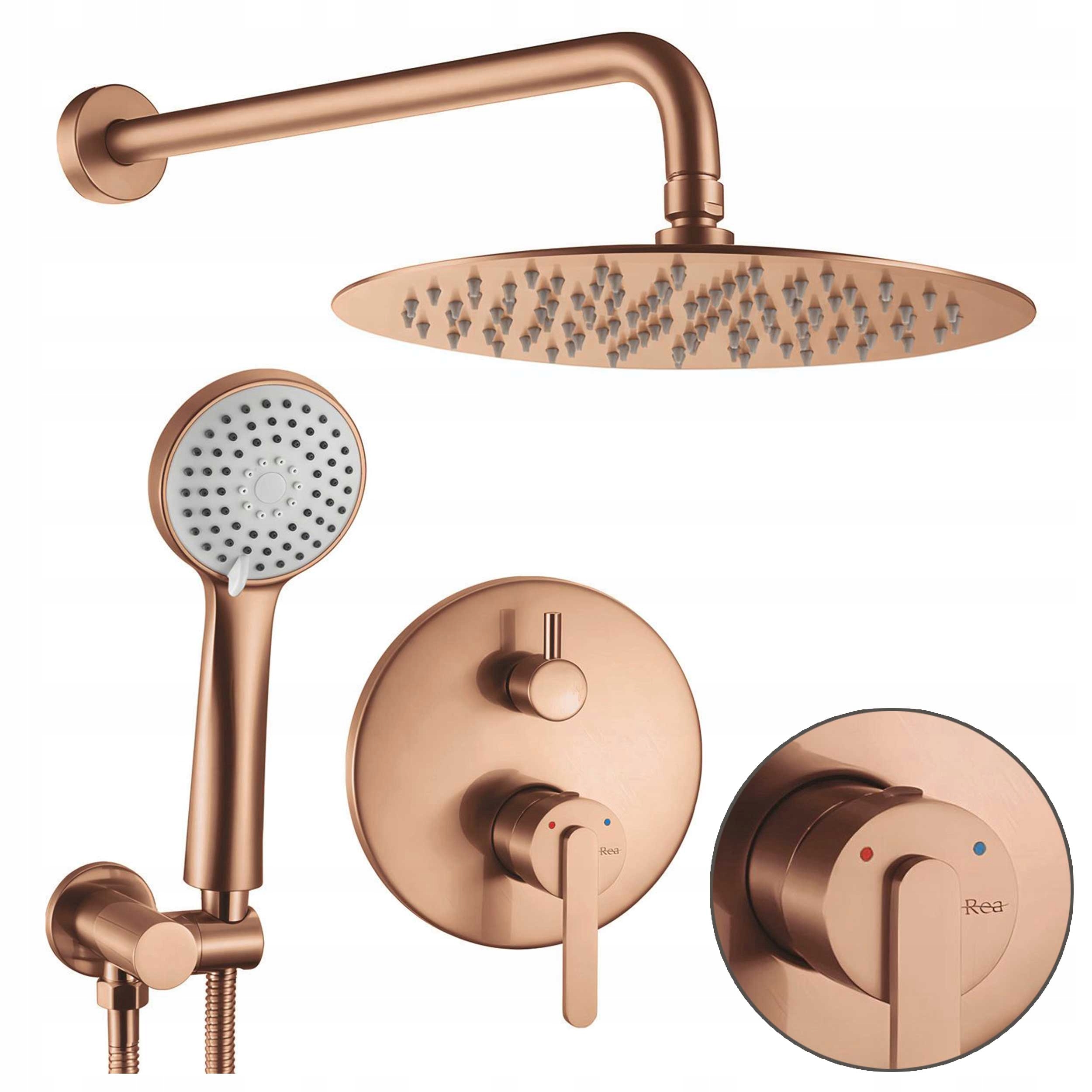 Podomietkový sprchovací set s dažďovou sprchou Rea Ontario Meď kartáčovaná