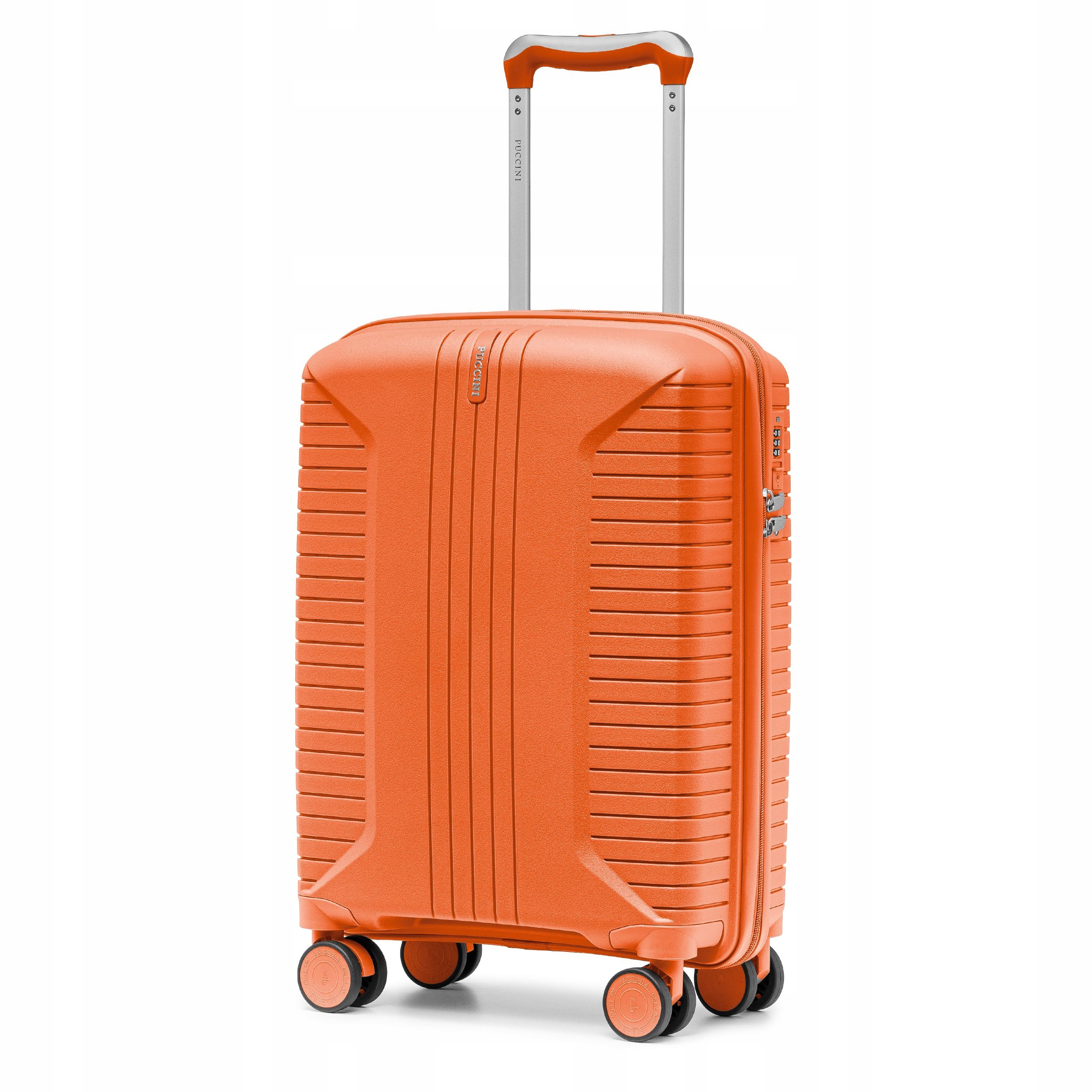 Puccini Walizka Kabinowa Podróżna Na Kółkach Pp Twarda Pomarańcz PP027C-9