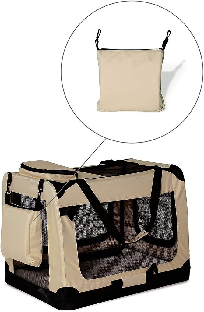 Levně Přepravka pro psa Lionto béžová 3XL 101 cm x 69 cm 70 cm