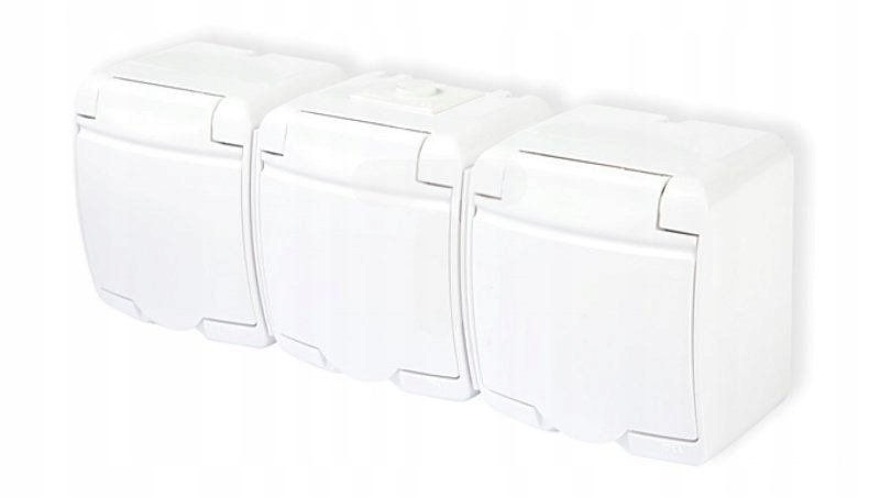 

Junior Gniazdo potrójne z/u (klapka biała) biały G