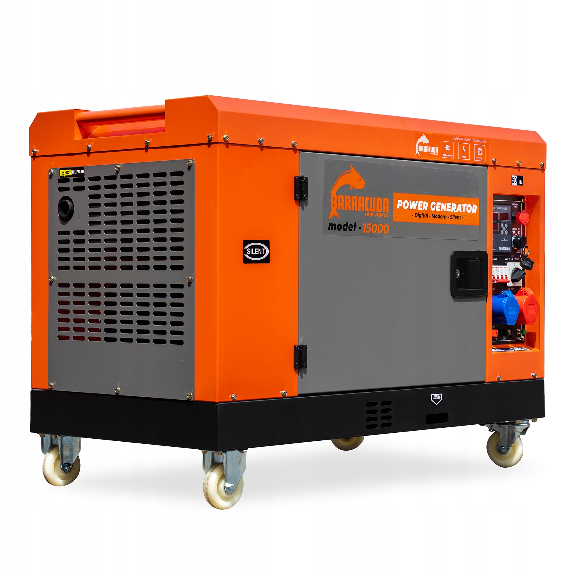 Agregat prądotwórczy 19kVA 15kW 400V Barracuda 15000 Silent Diesel 2V95FE