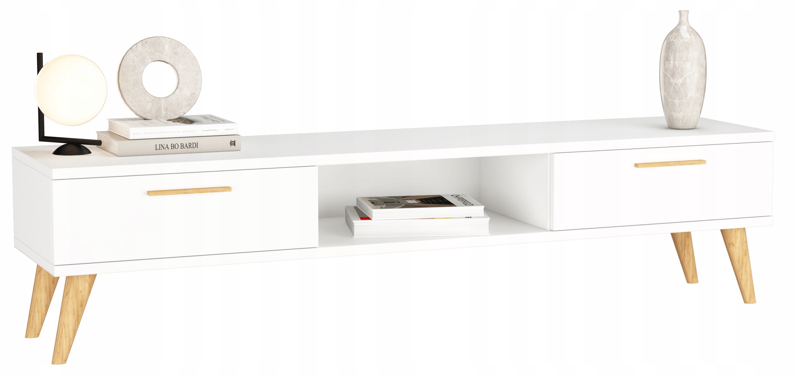 

Szafka Rtv Loft stojąca 120cm Skandynawski Biała