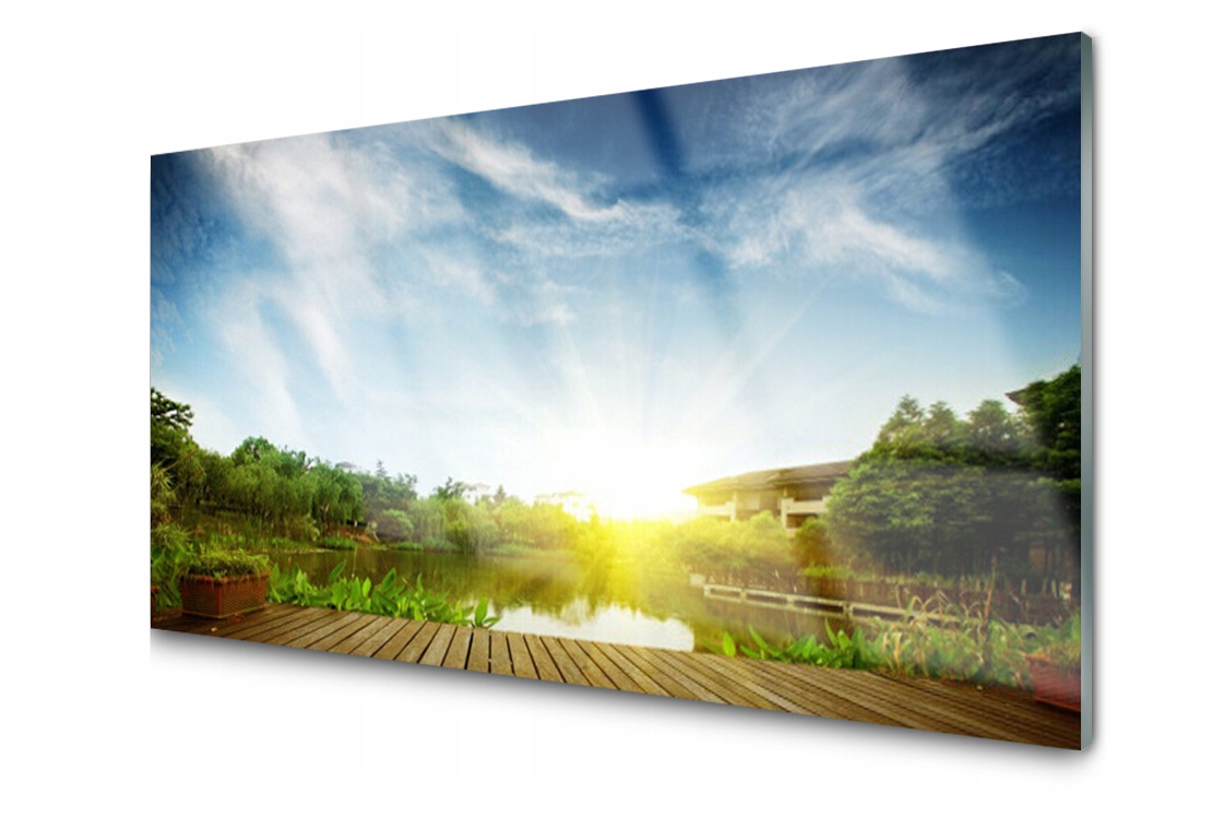 

Panel szklany dekor Jezioro Słońce 120x60 + Klej