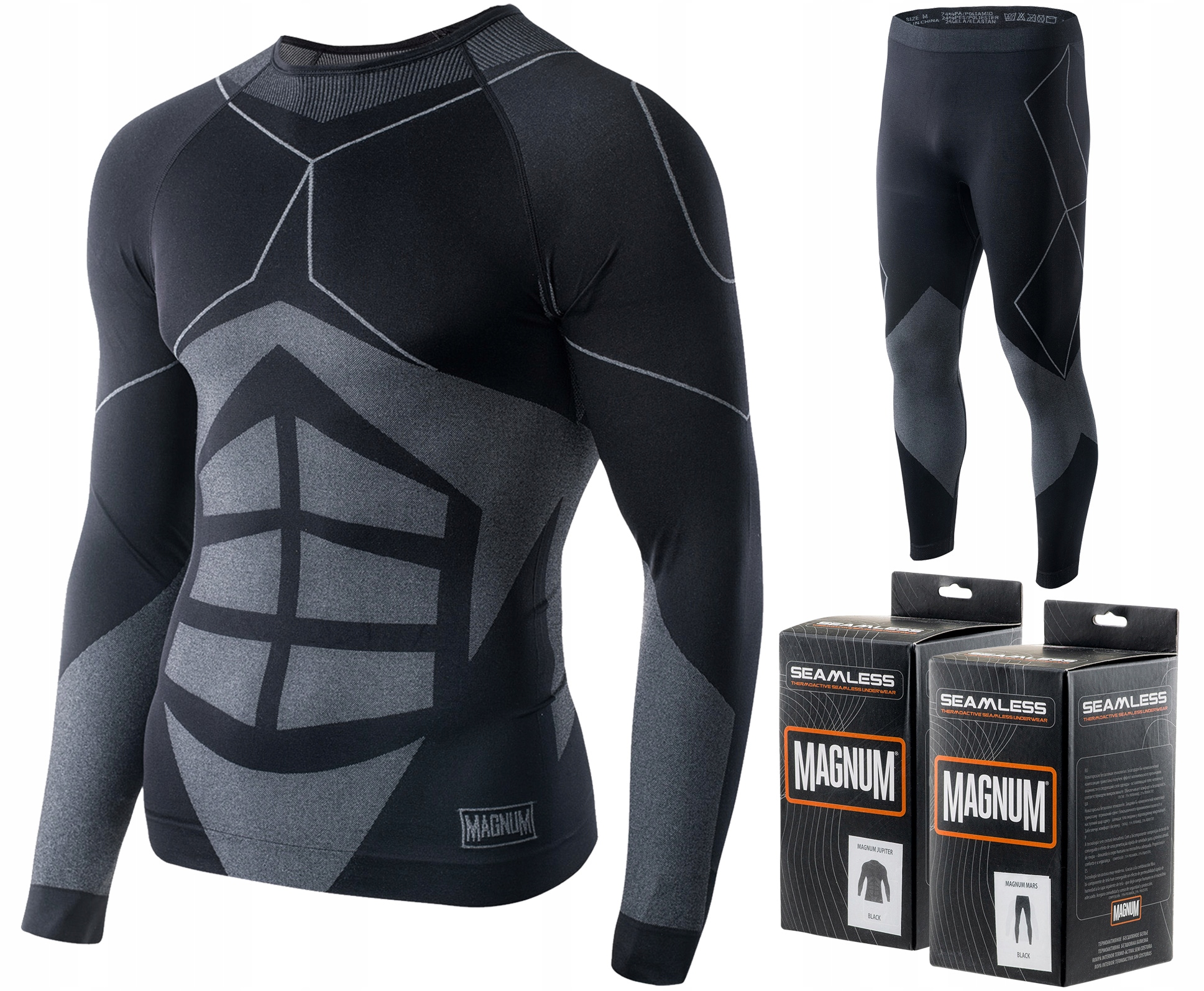 Bielizna Termoaktywna Męska Magnum Odzież Termiczna Góra Dół Komplet XL