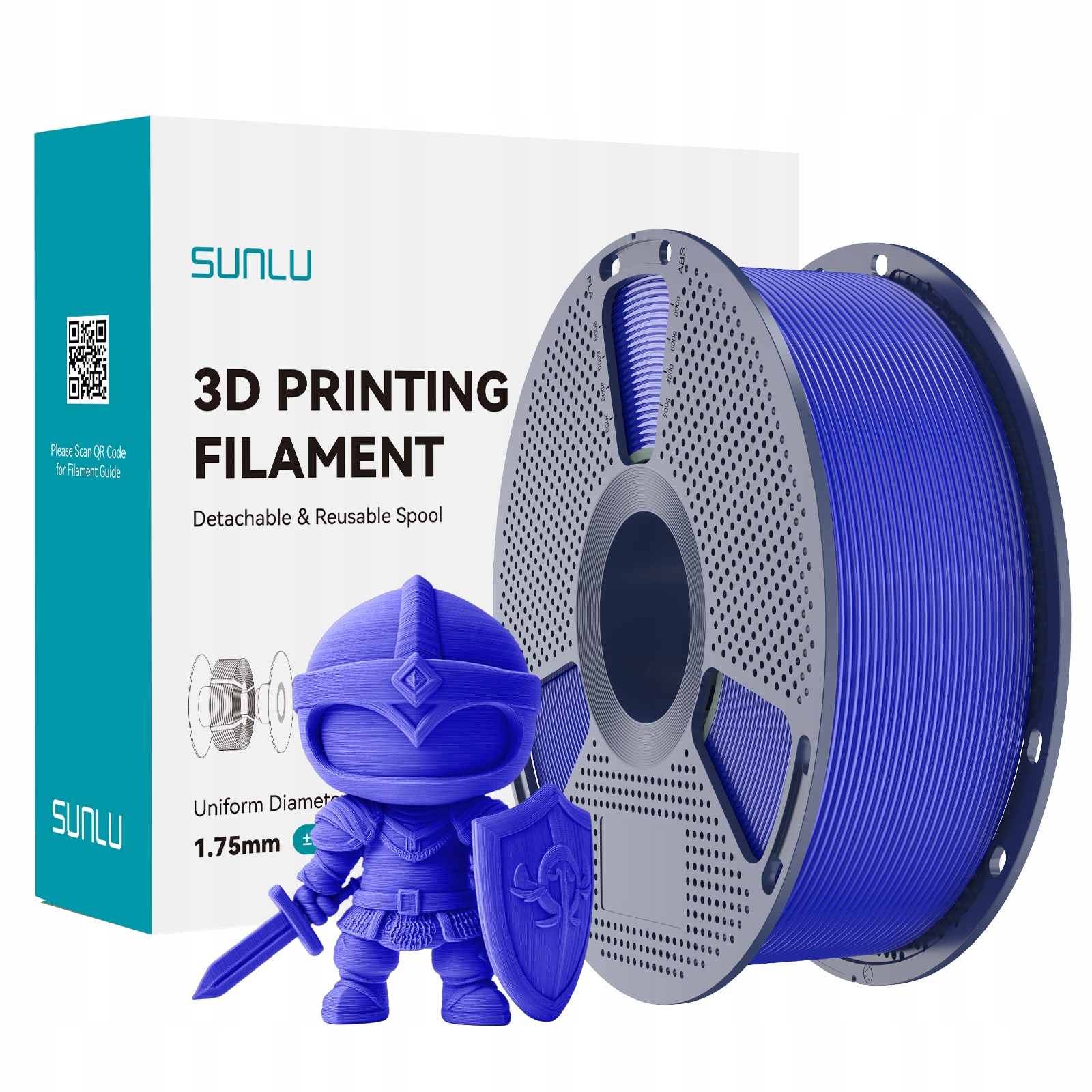 Filament PLA+ 1,75 mm SUNLU niebieski 1 kg