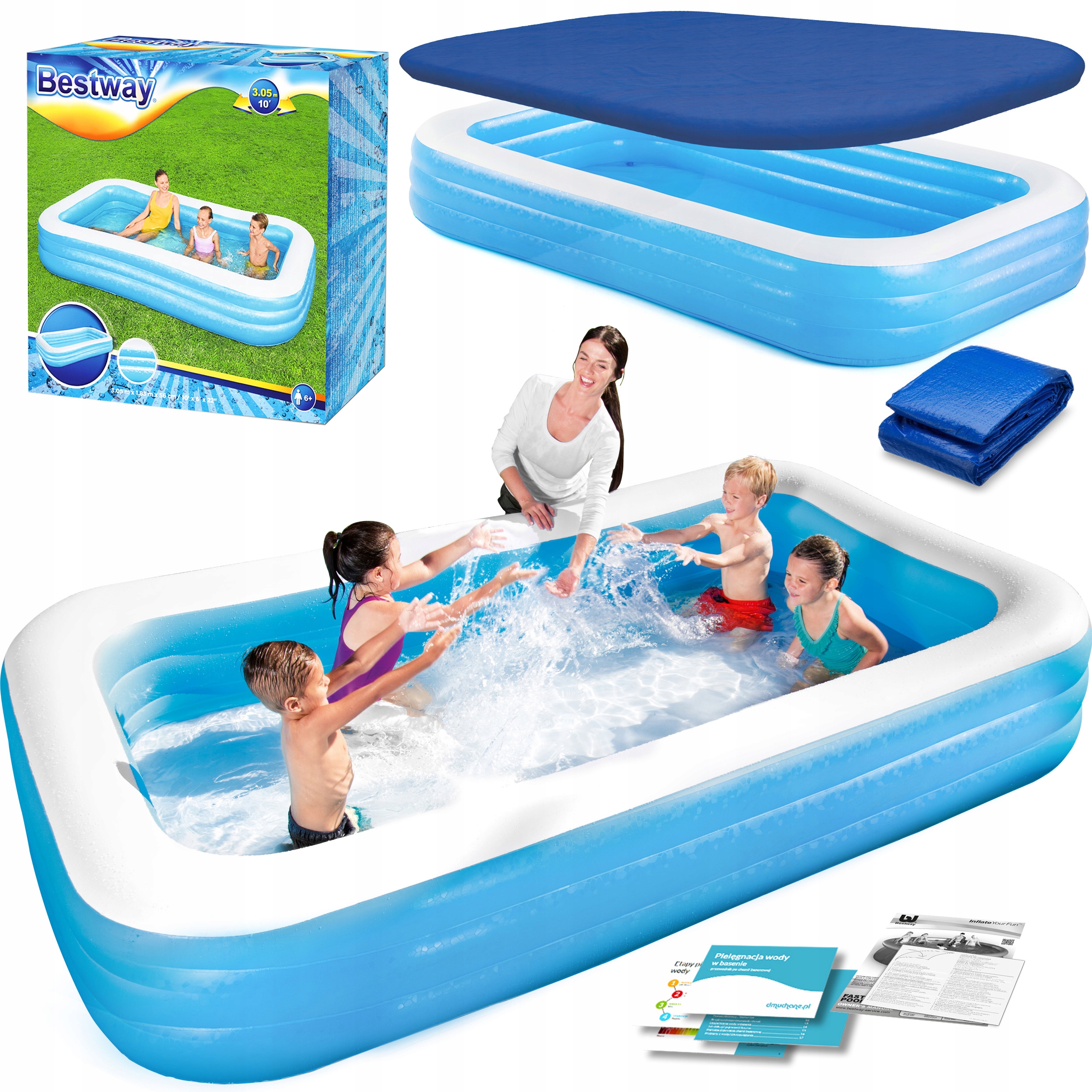 

Dmuchany Basen Ogrodowy 305x183x56cm Bestway 3w1