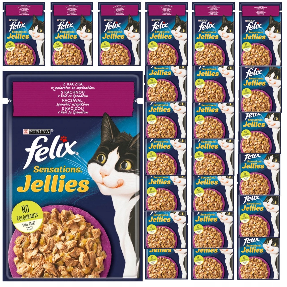 Levně Felix Sensations Jellies Krmivo kočky s kachnou Pro Kočky želé 24x85g