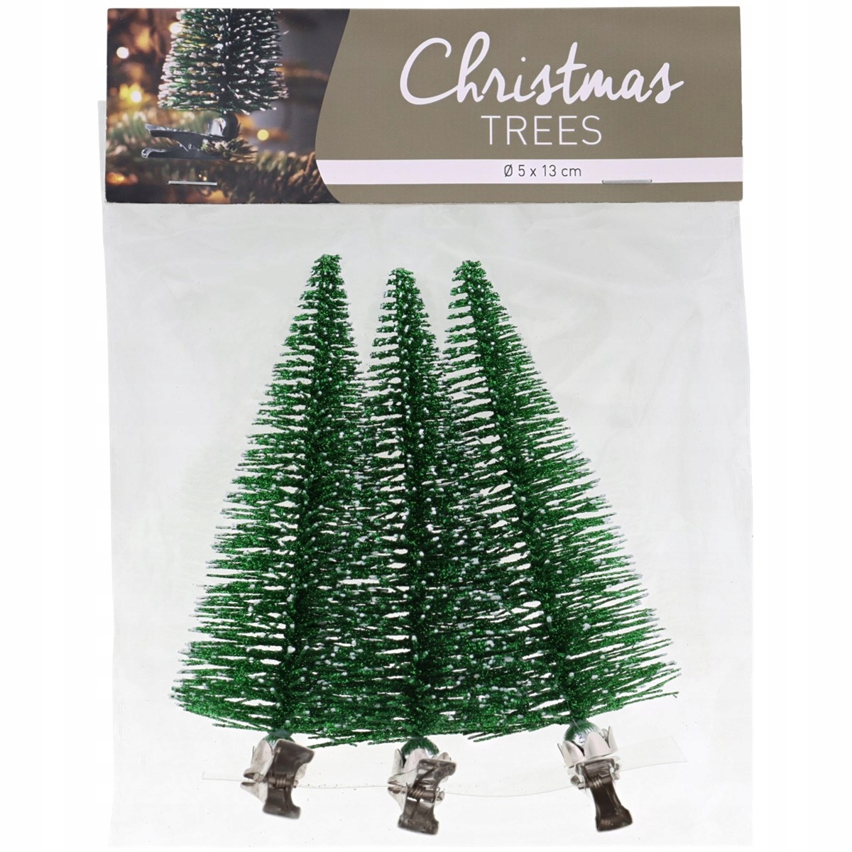 Choinki dekoracyjne z klipsami 3 sztuki ZIELONE EAN (GTIN) 8713283625632