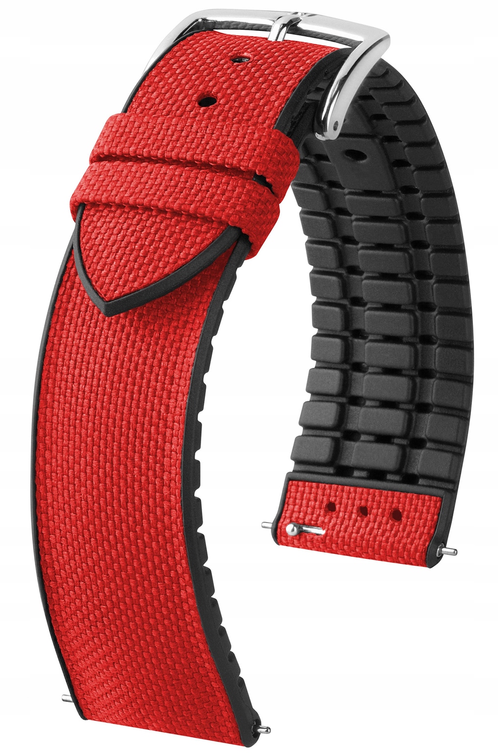 Červený Textilní Gumový Sportovní Řemínek Pro Hodinky Hirsch Arne L 22 mm