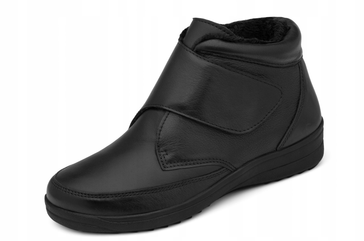 Comfortabel szerokie ocieplane zimowe czarne buty botki damskie 41