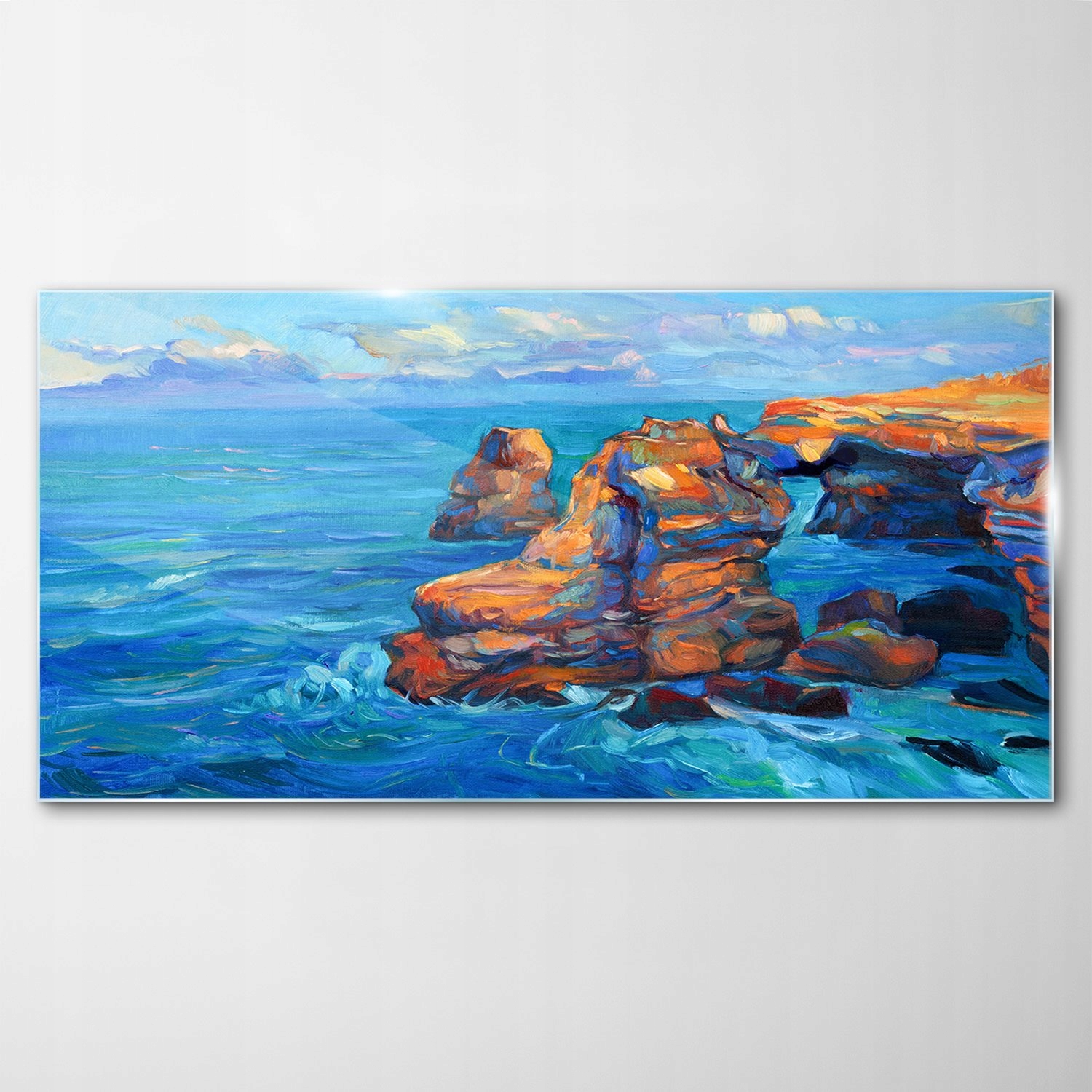 Tvrdený sklenený obraz Monet útes Ocean 120x60