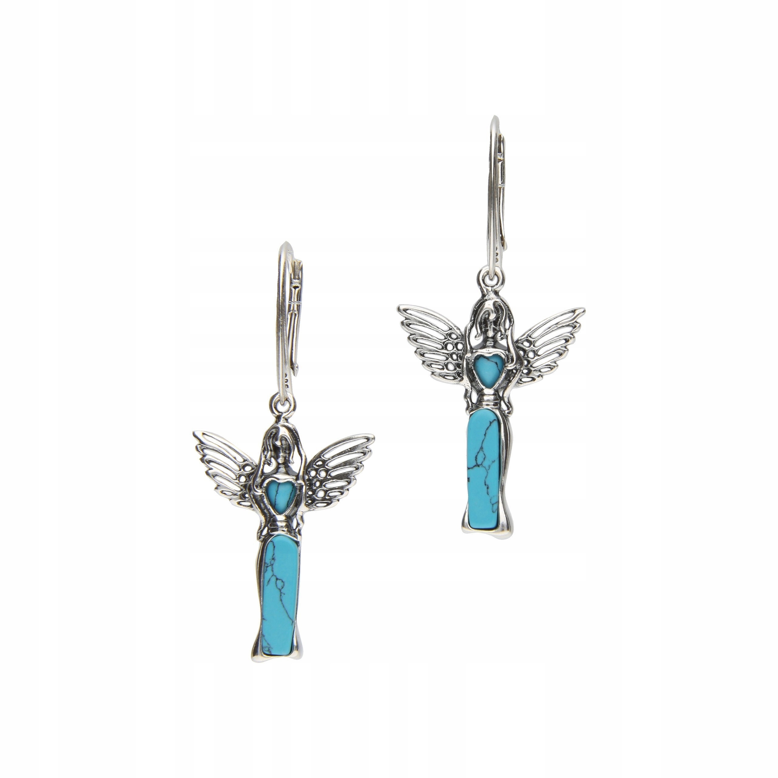 Stříbrné Andílky Náušnice S Tyrkysem