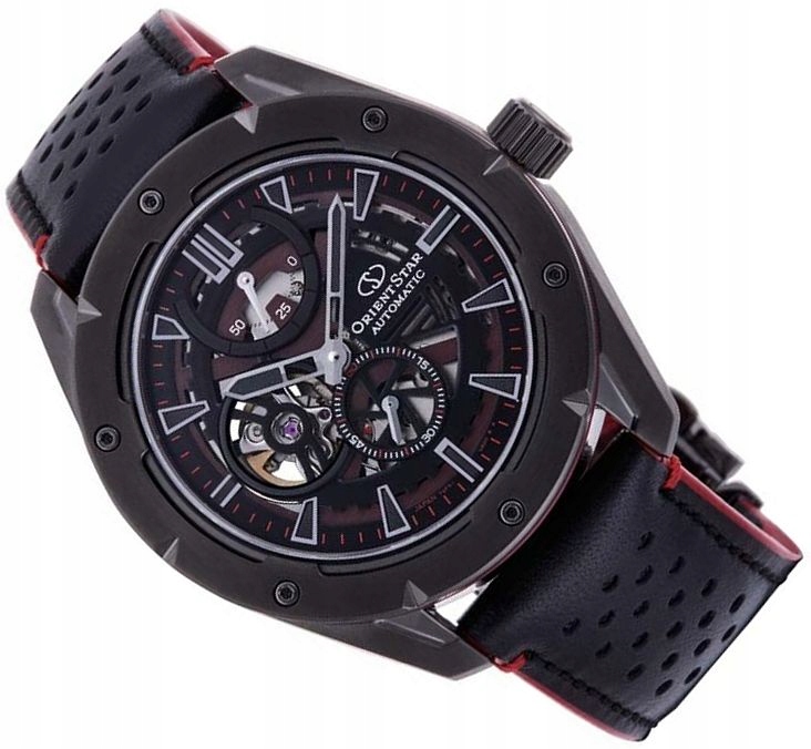 Pánské Hodinky Premium Skeleton Černý Automat Orient Star RE-AV0A03B00B
