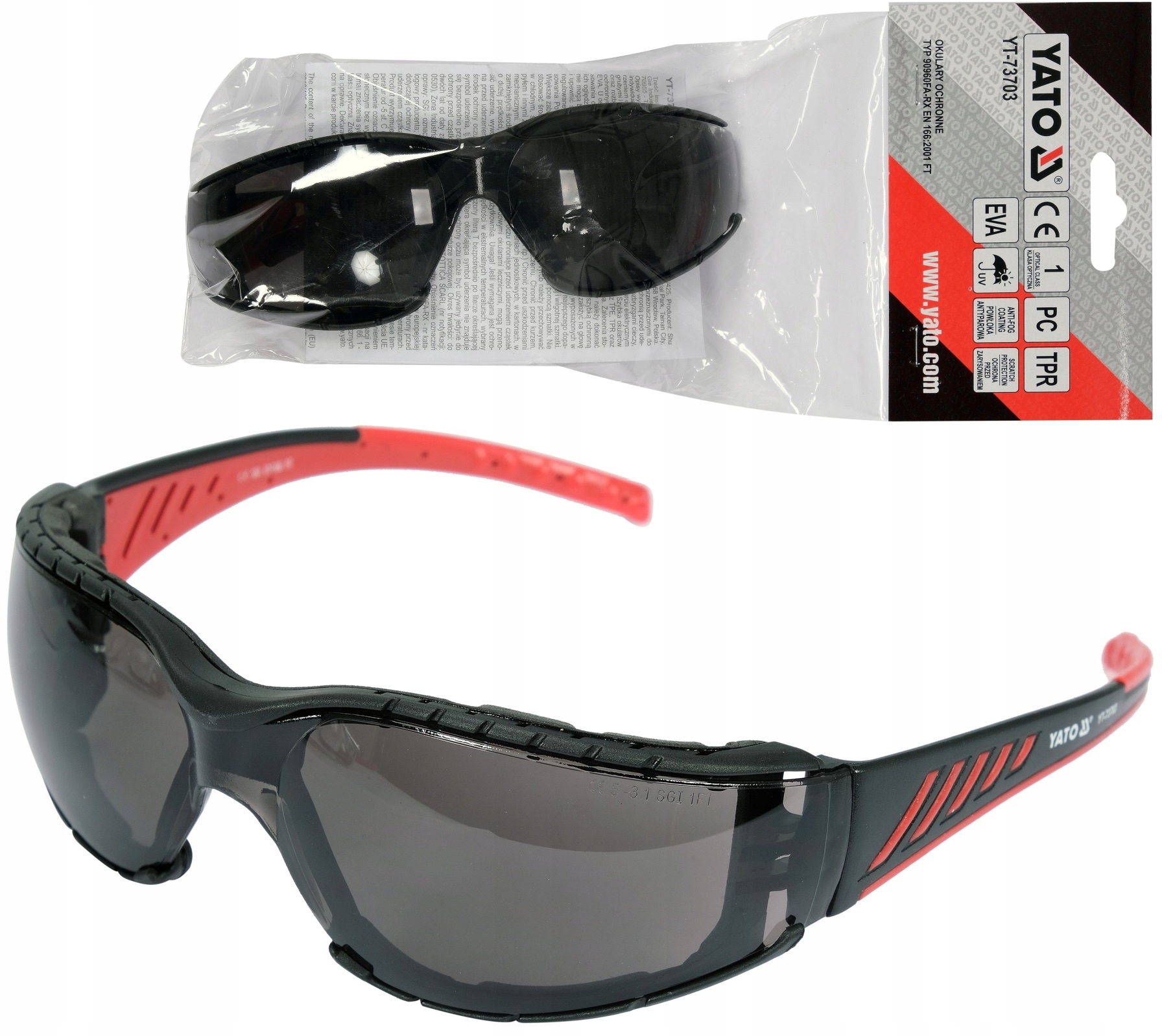 YATO OKULARY OCHRONNE KOMFORT+ SZARE PRZYCIEMNIONE NIEPARUJĄCE YT-73703 Rodzaj okulary