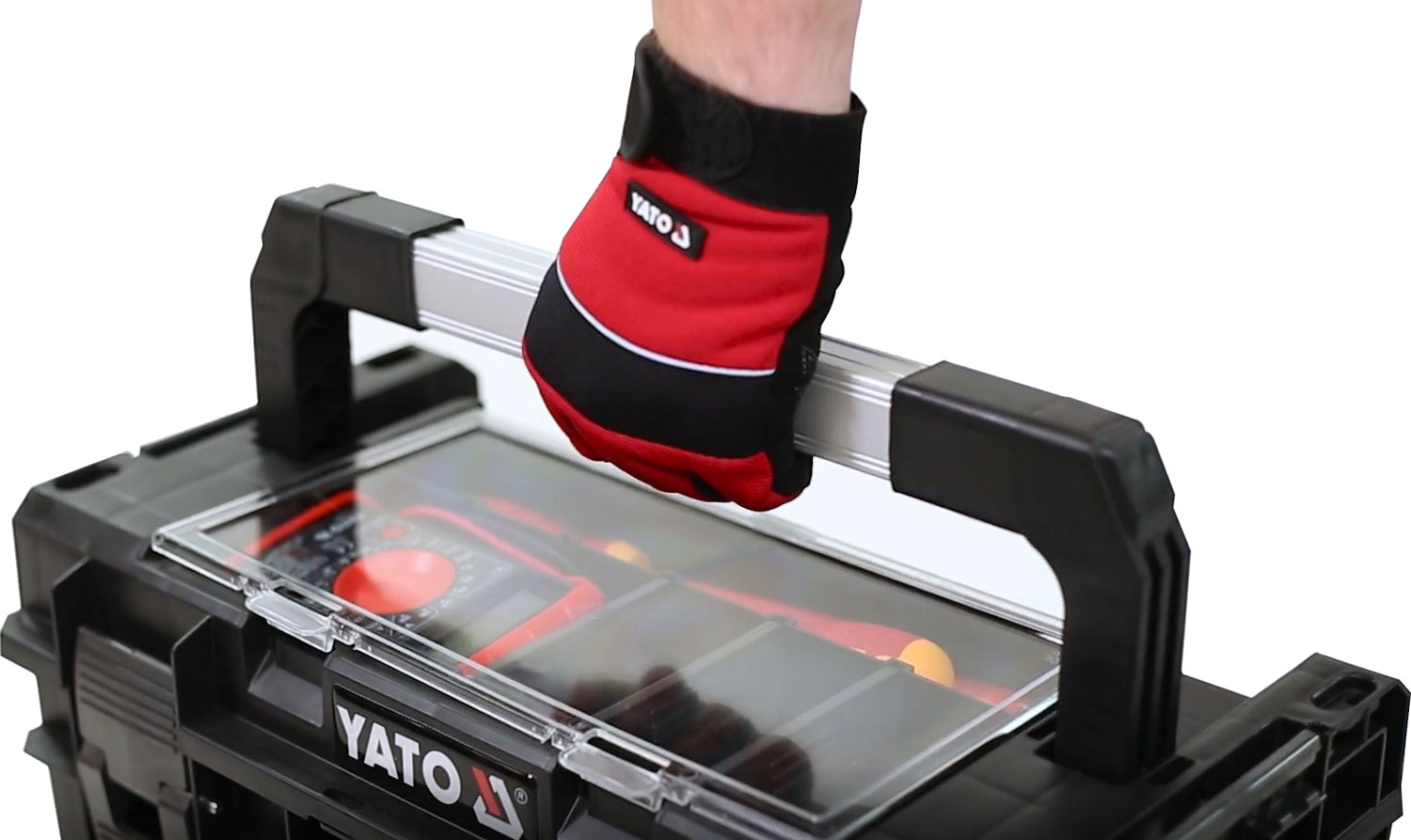 YATO SKRZYNKA WALIZKA NARZĘDZIOWA 45X26X24 SYSTEMOWA Z MOŻLIWOŚCIĄ ŁĄCZENIA Długość 26 cm