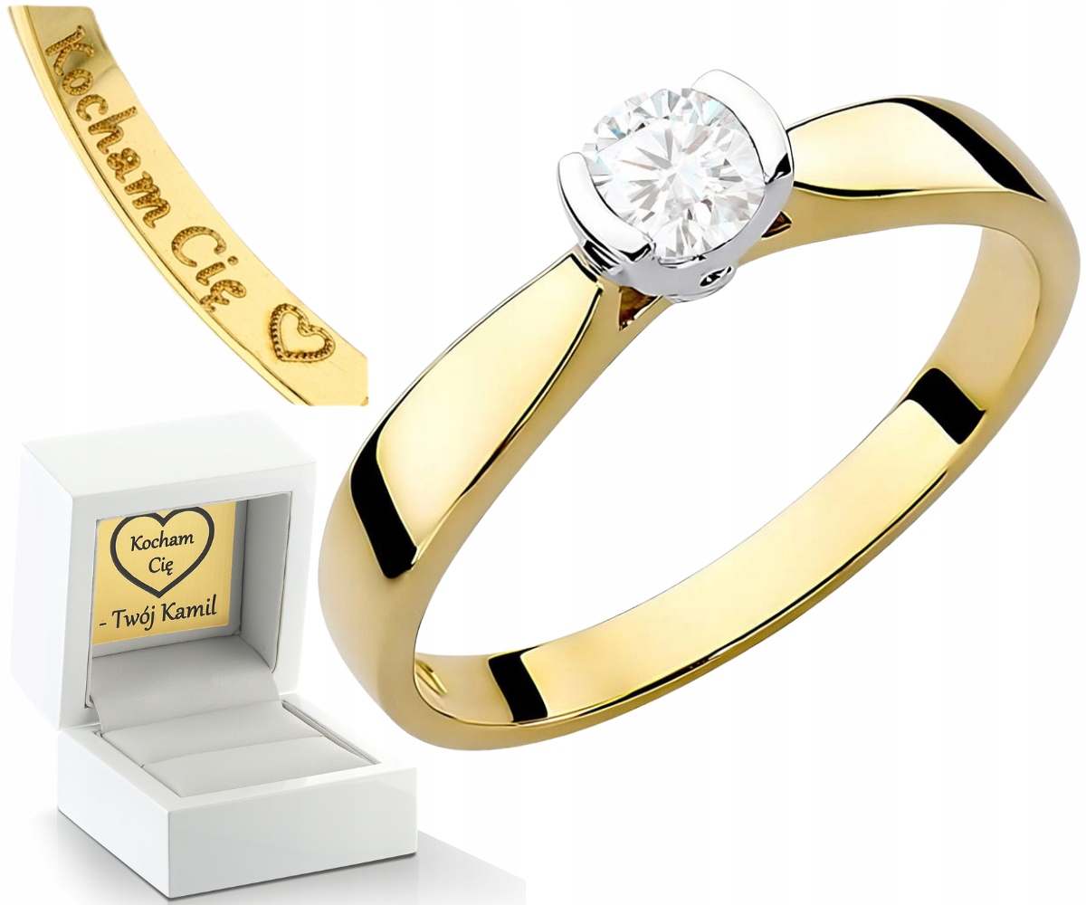 Klasický Prstýnek S Laboratorním Briliantem Gravírování