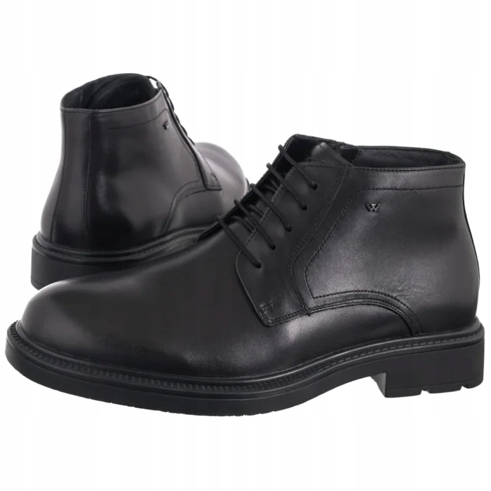 Pánské kožené boty Kotníkové Boty Wojas Černé 24130-51 Black