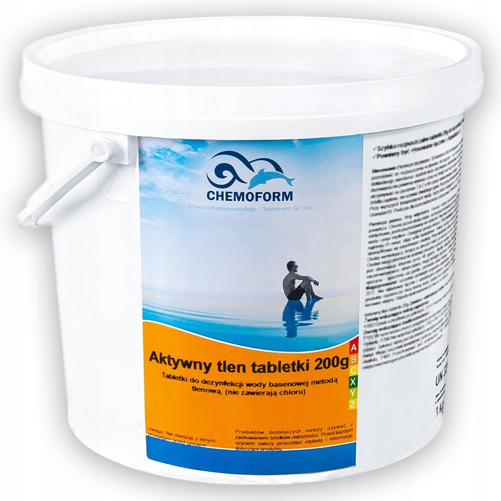 Aktywny Tlen do Basenu Tabletki tlenowe Chemoform tabletki O2 Oxy 200g 3kg