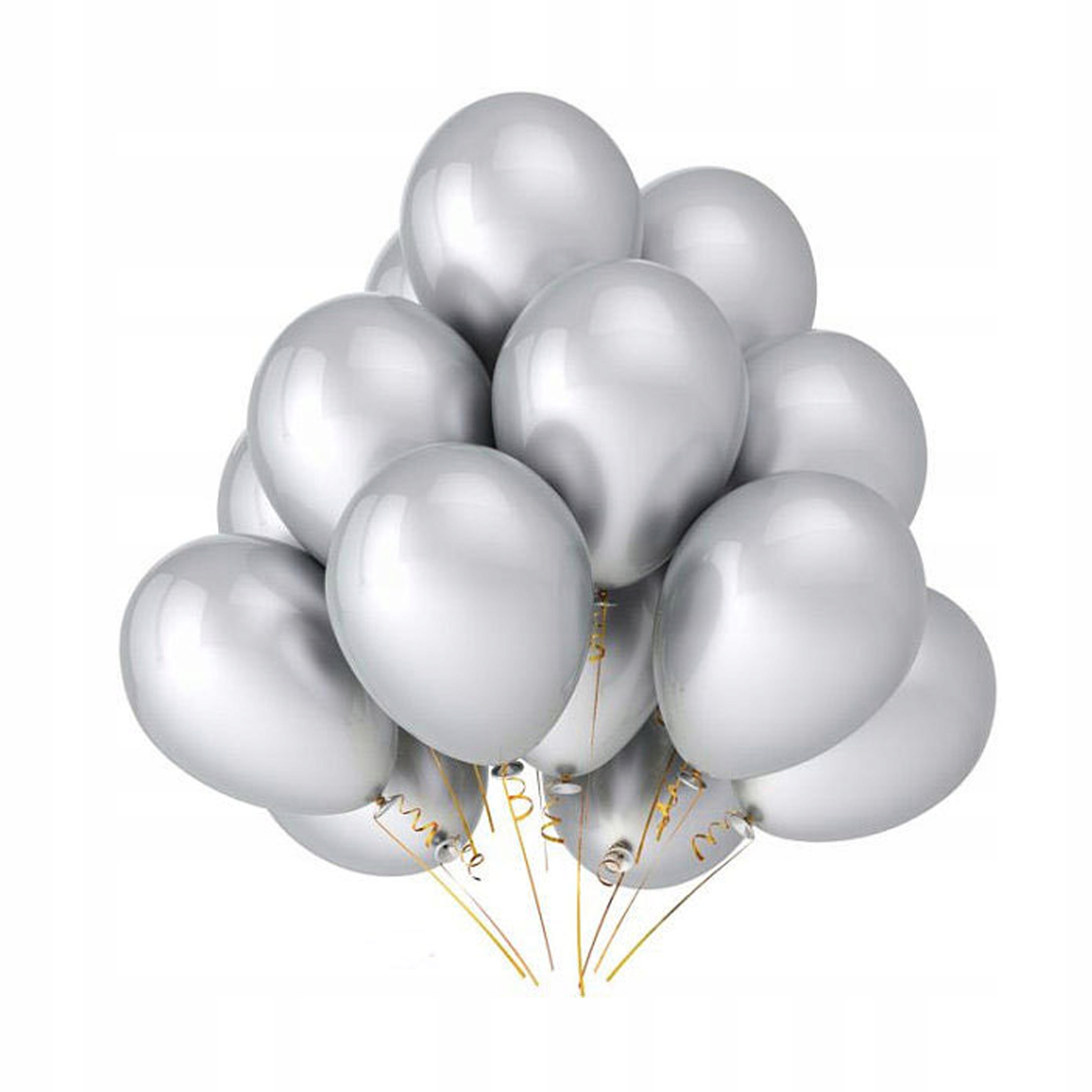 

Balony Metalik Srebrne 100 szt Party