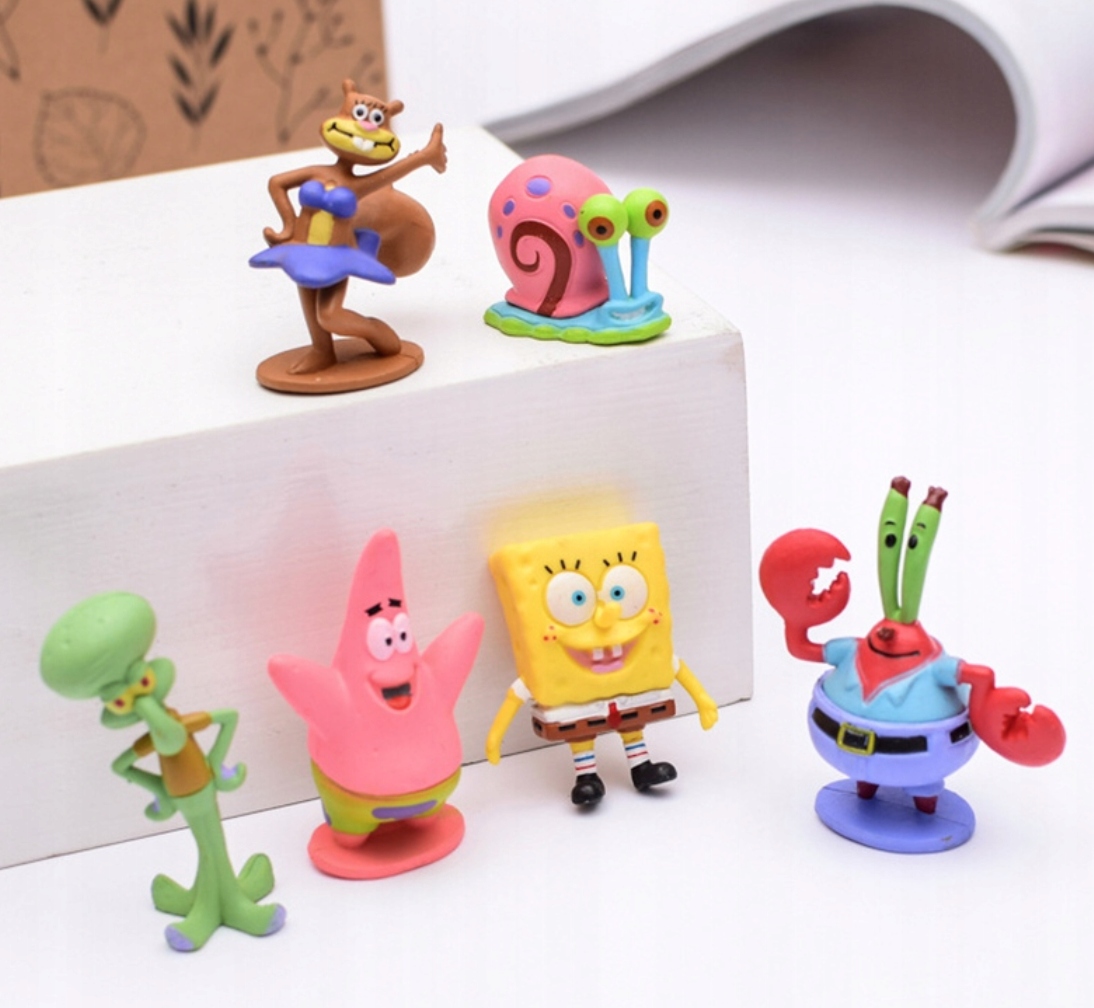 

Zestaw 6 x figurki Spongebob Kanciastoporty tort