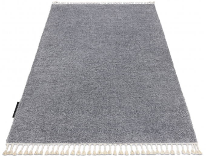 Dywan Berber frędzle 180x270 Etno styl Boho marokański szary z frędzlami