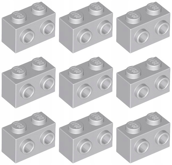 

Lego 11211 Klocek 1x2 2 piny szary jas (9g) 9 szt.