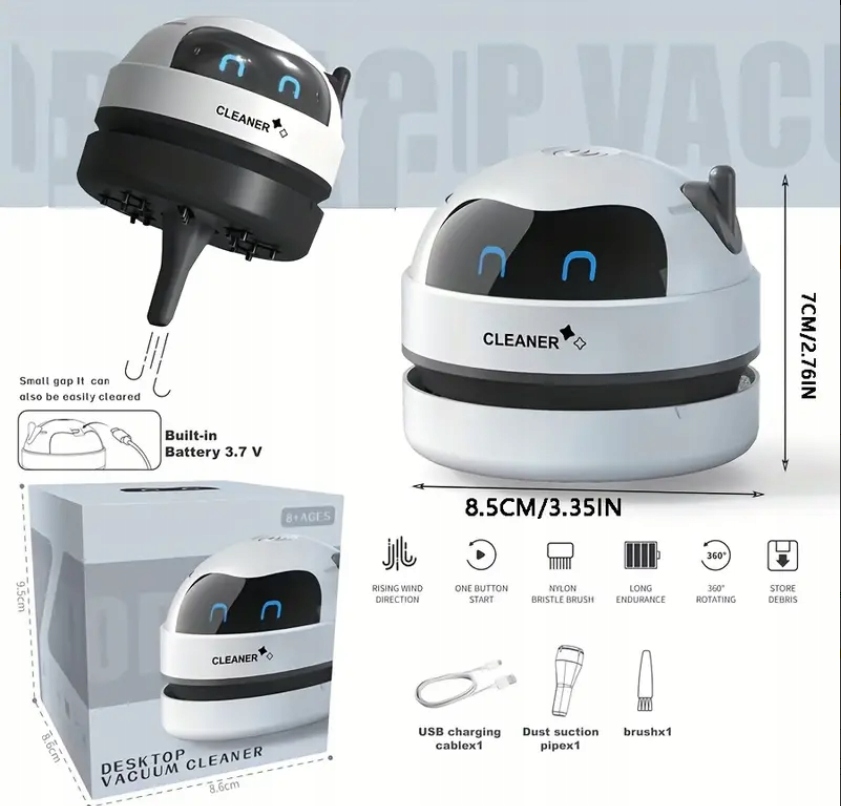 mini robot odkurzający biurko