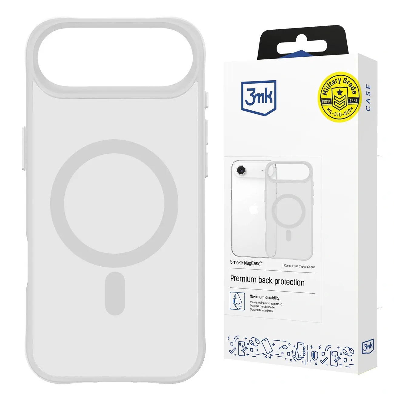 Etui 3mk Smoke MagCase na iPhone Air białe- półprzezroczyste 3mk
