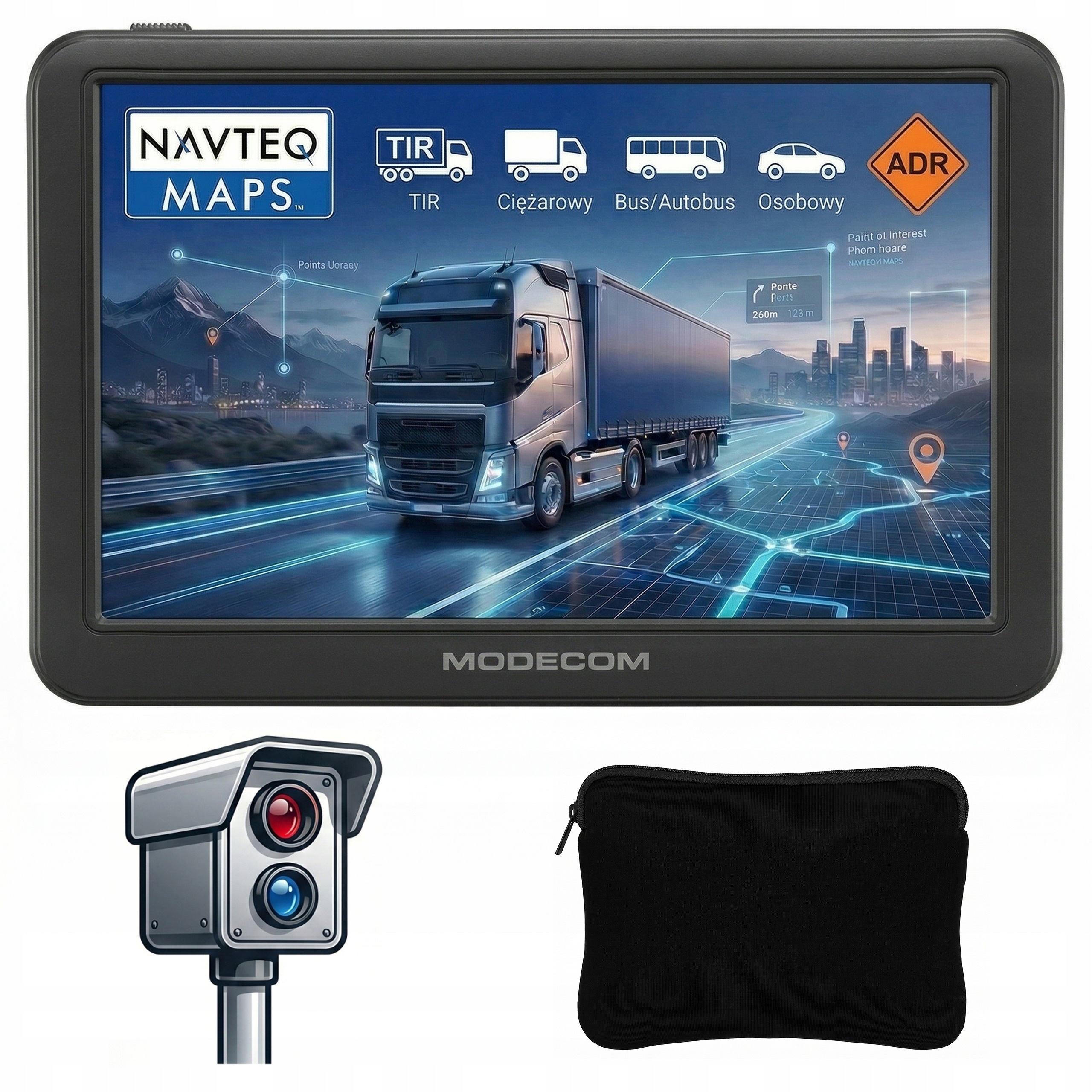 Navigační vůz Modecom CX 7.0 Truck Kamion Bus Pouzdro Fotoradary 2026
