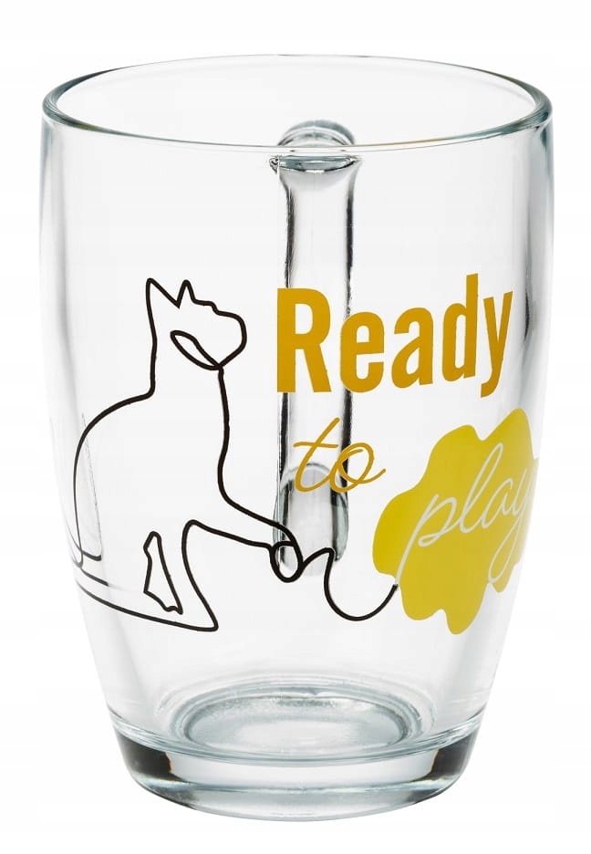 

Kubek szklany szklanka z uchem Daria 375 ml kotek