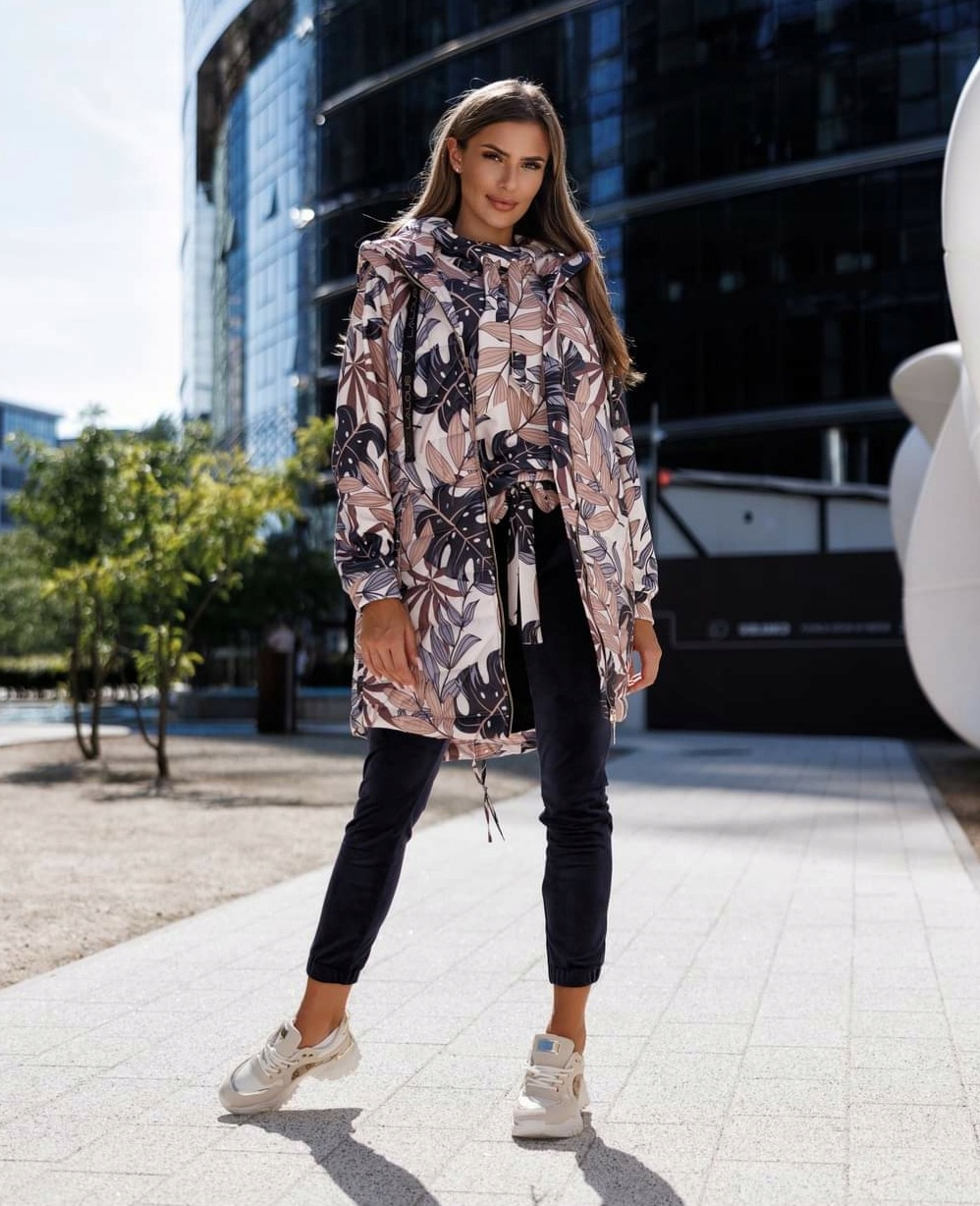 Béžová vesta s listy 0375 Lalous vel M