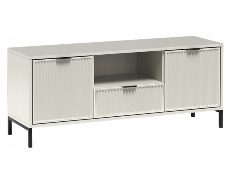 STOLIK SZAFKA LS-3 RTV-135 ryflowane fronty KASZMIR + CZARNE NOGI