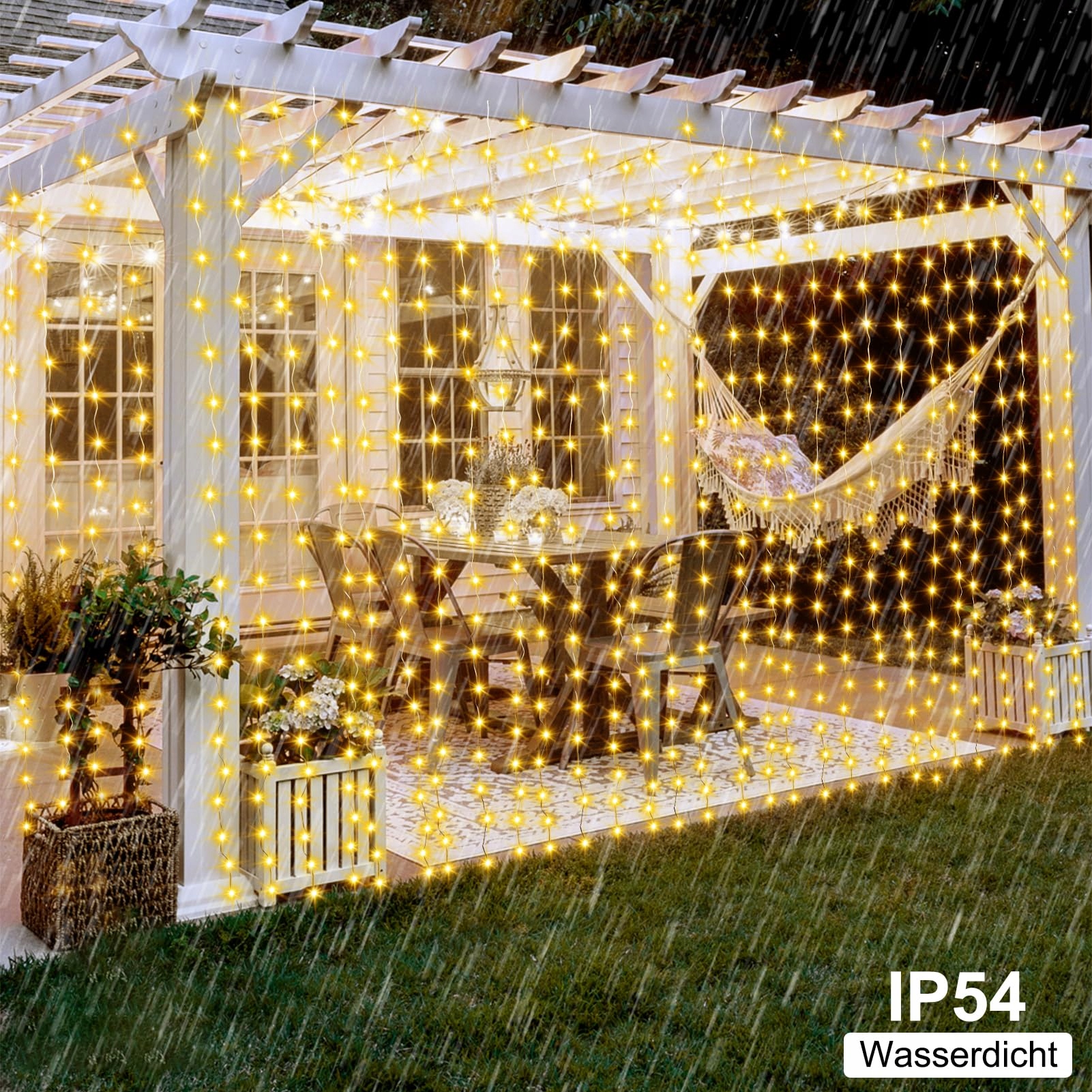DBFAIRY KURTYNA ZASŁONA GIRLANDA ŚWIETLNA LAMPKI OZDOBNE 2x2M 200LED — miniatura 4