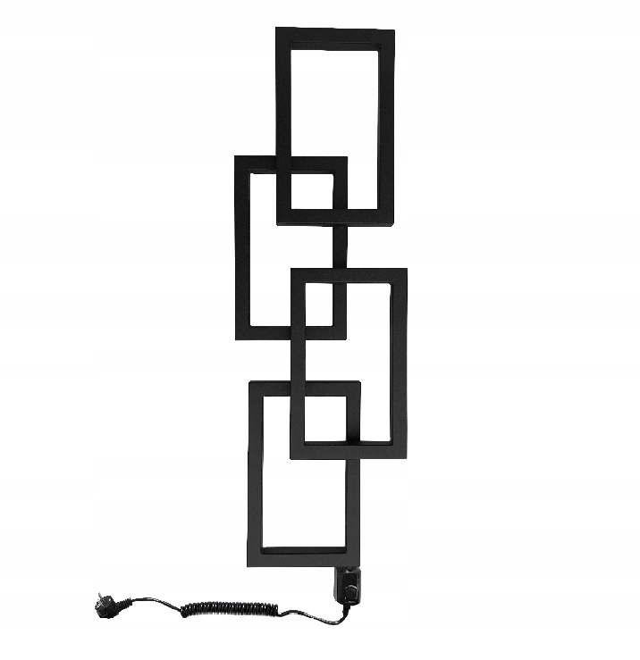 Kúpeľňový radiátor elektrický Lotus 600 W čierny