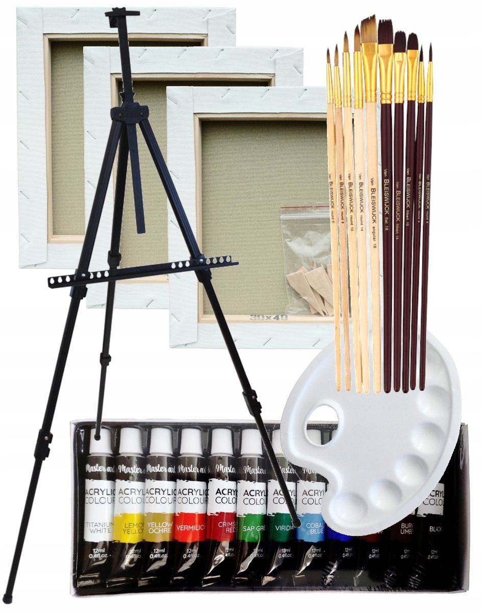 Malířská Sada Stojan Na Plátno Barvy Štětce Vinci