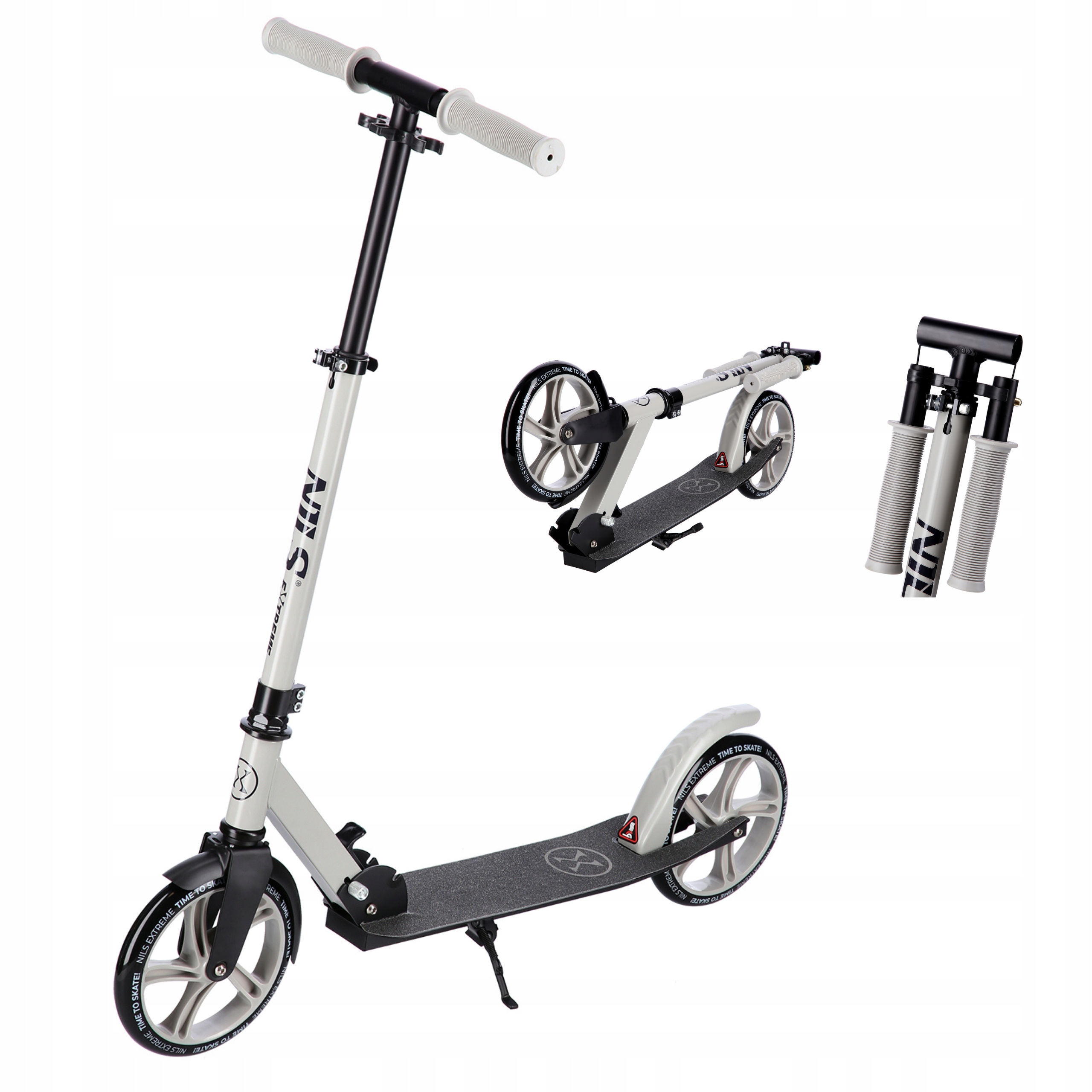 Hulajnoga Miejska Składana Duża Szara 200mm Kółka ABEC7 100 Nils Extreme