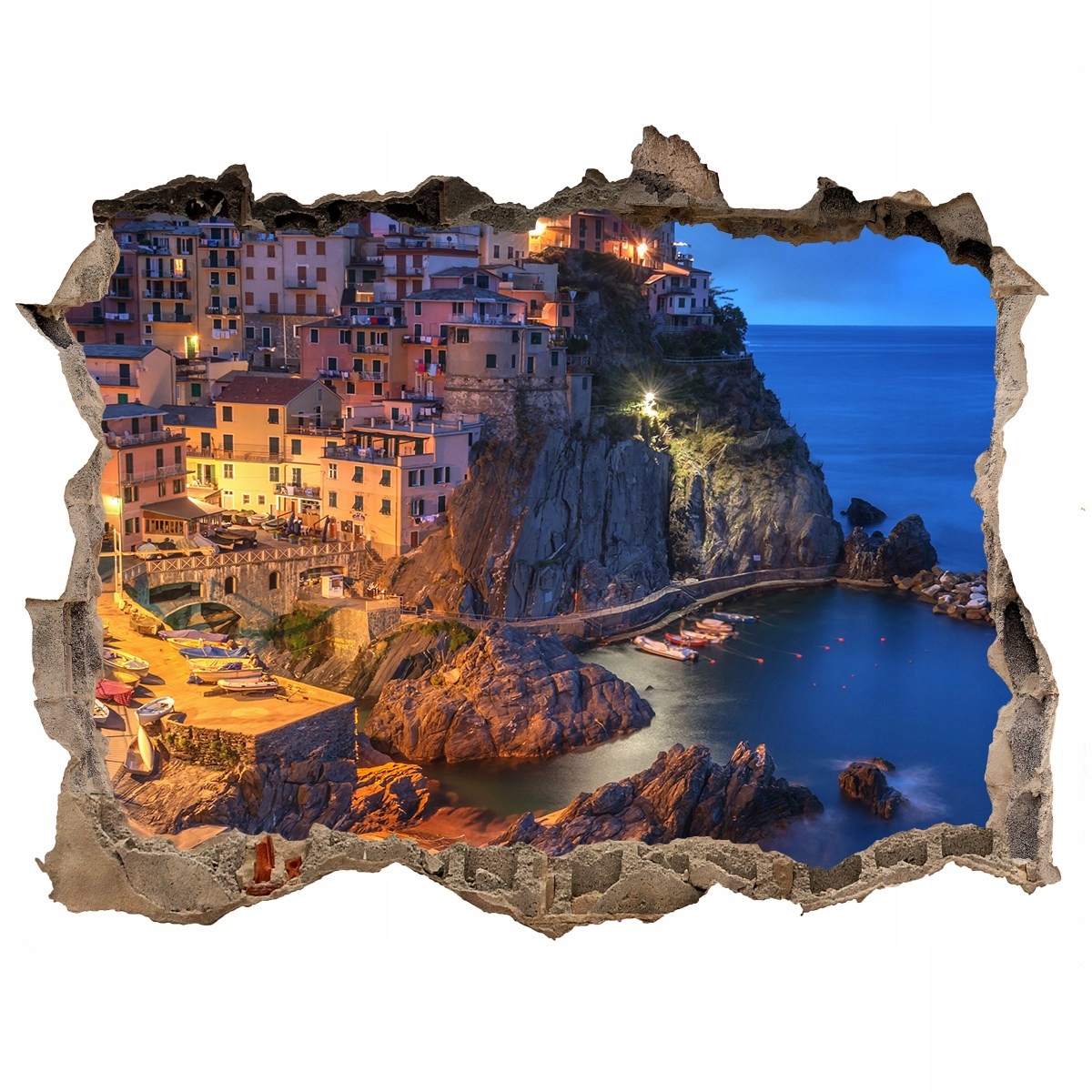 

Fototapeta dziura na ścianę 3d Manarola Włochy