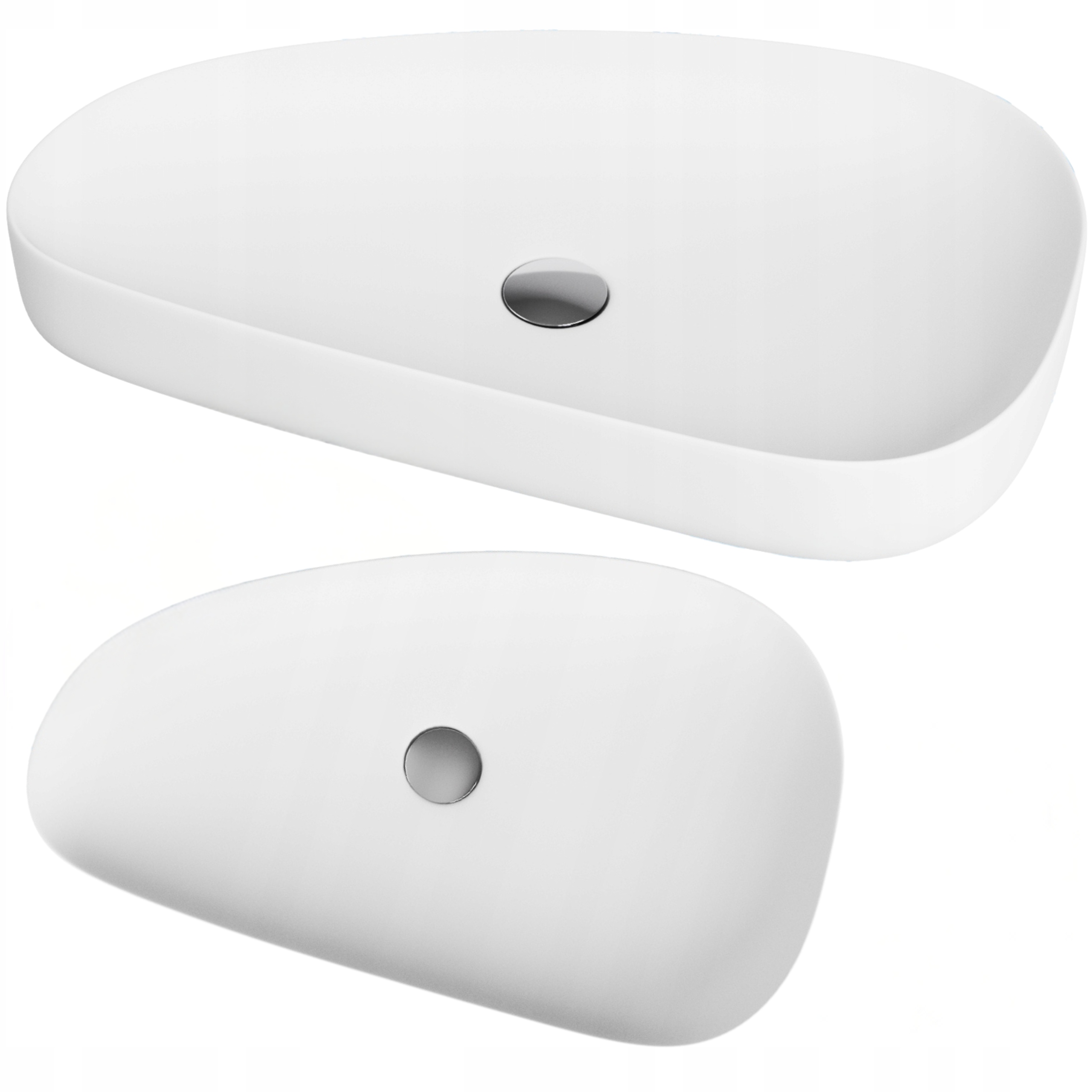 Umyvadlo na desku Lucca bílé, asymetrické, koupelnové, s možností postavení na desku