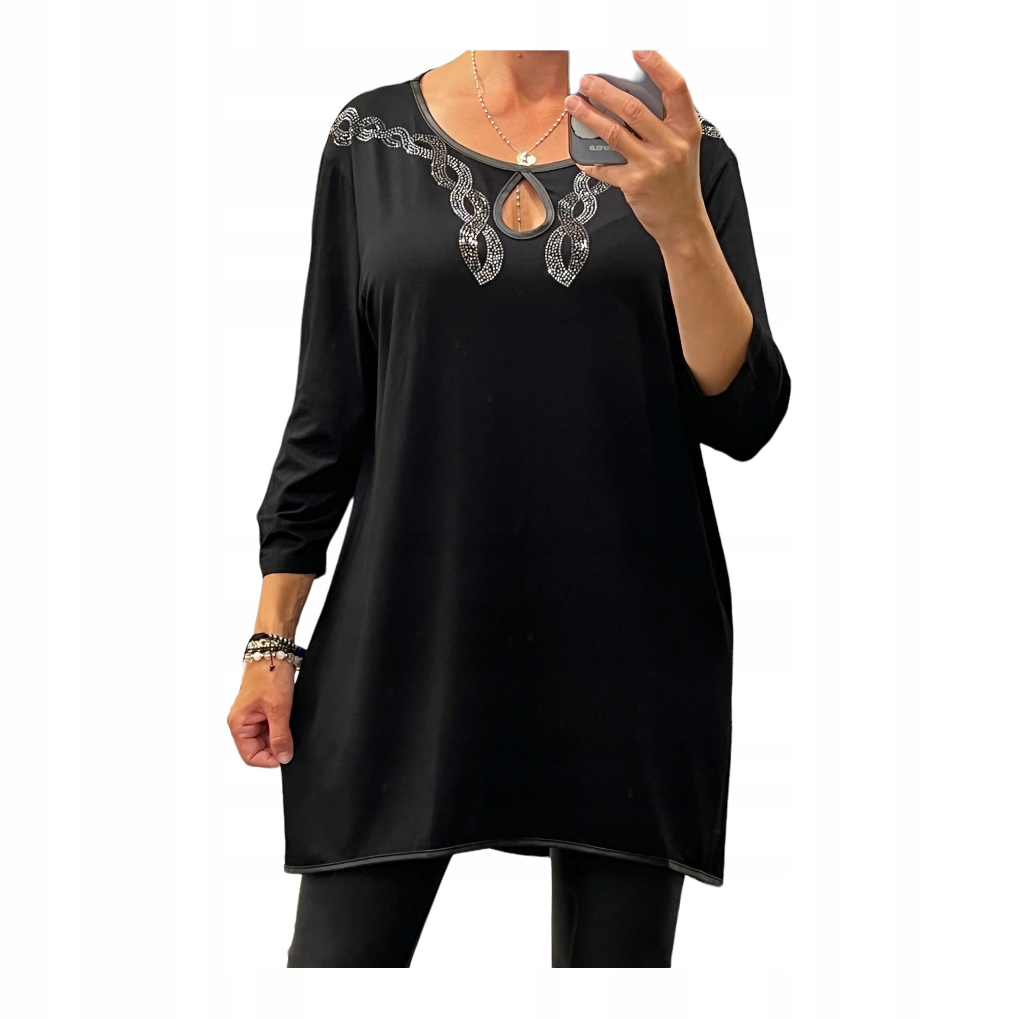 

Czarna tunika bawełna fason 44/48R